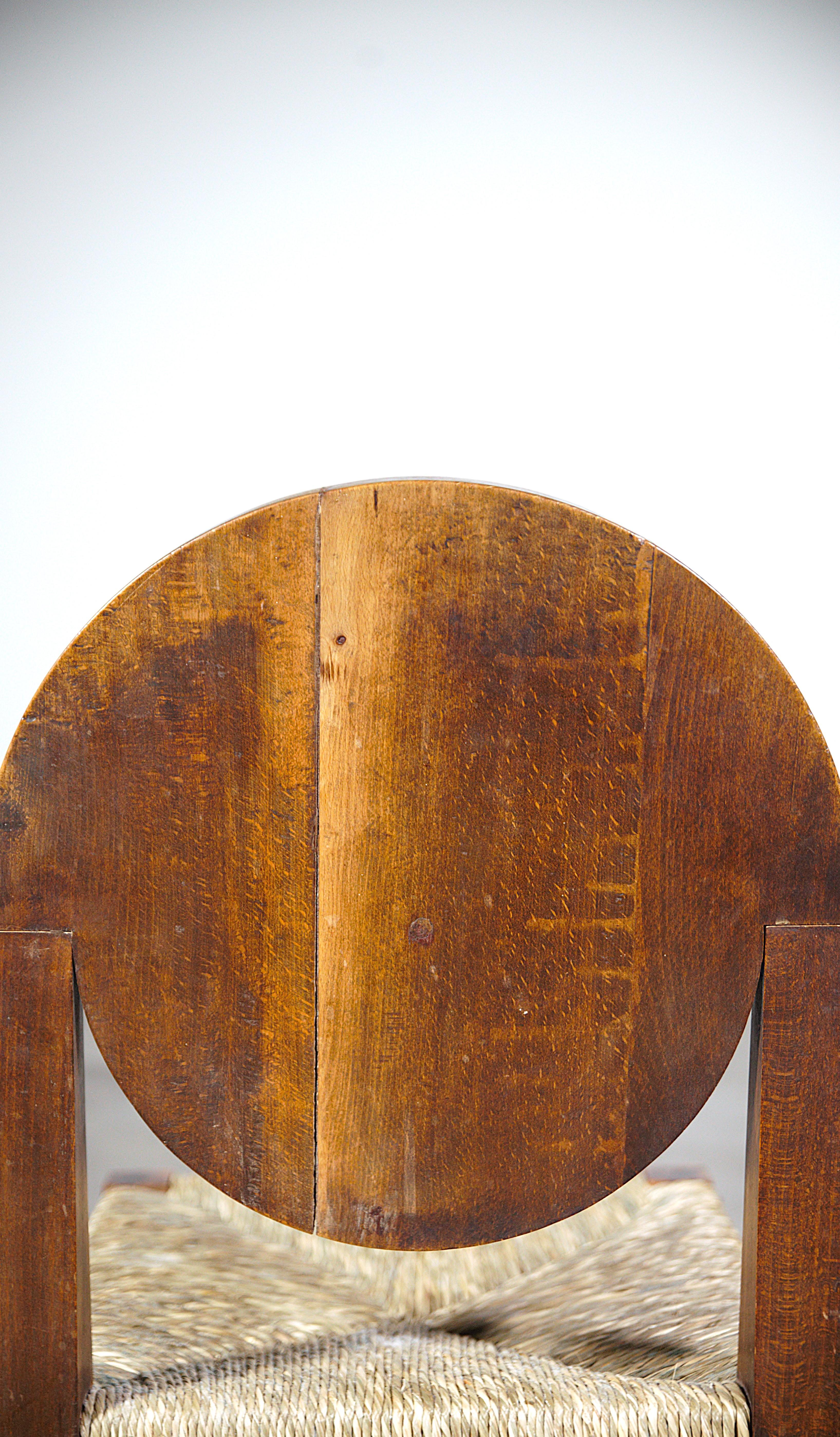 A Set of Six Regionalist Chairs by Benjamin Gomez France 1940s 6