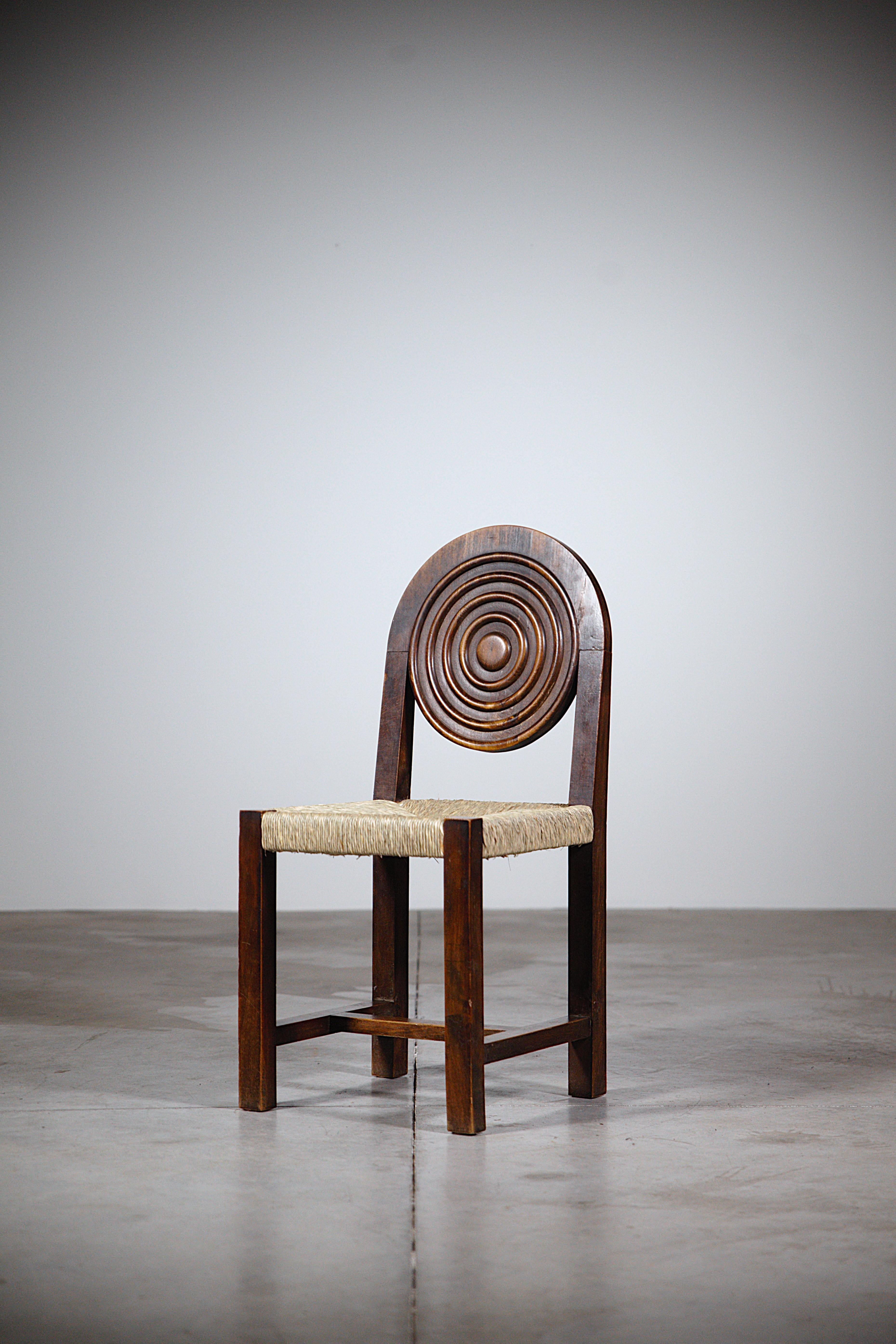 Mid-20th Century A Set of Six Regionalist Chairs by Benjamin Gomez France 1940s