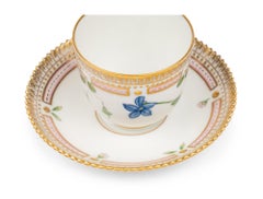 A Set of Six Royal Copenhagen Flora Danica Porcelain Coffee Cups and Saucers.