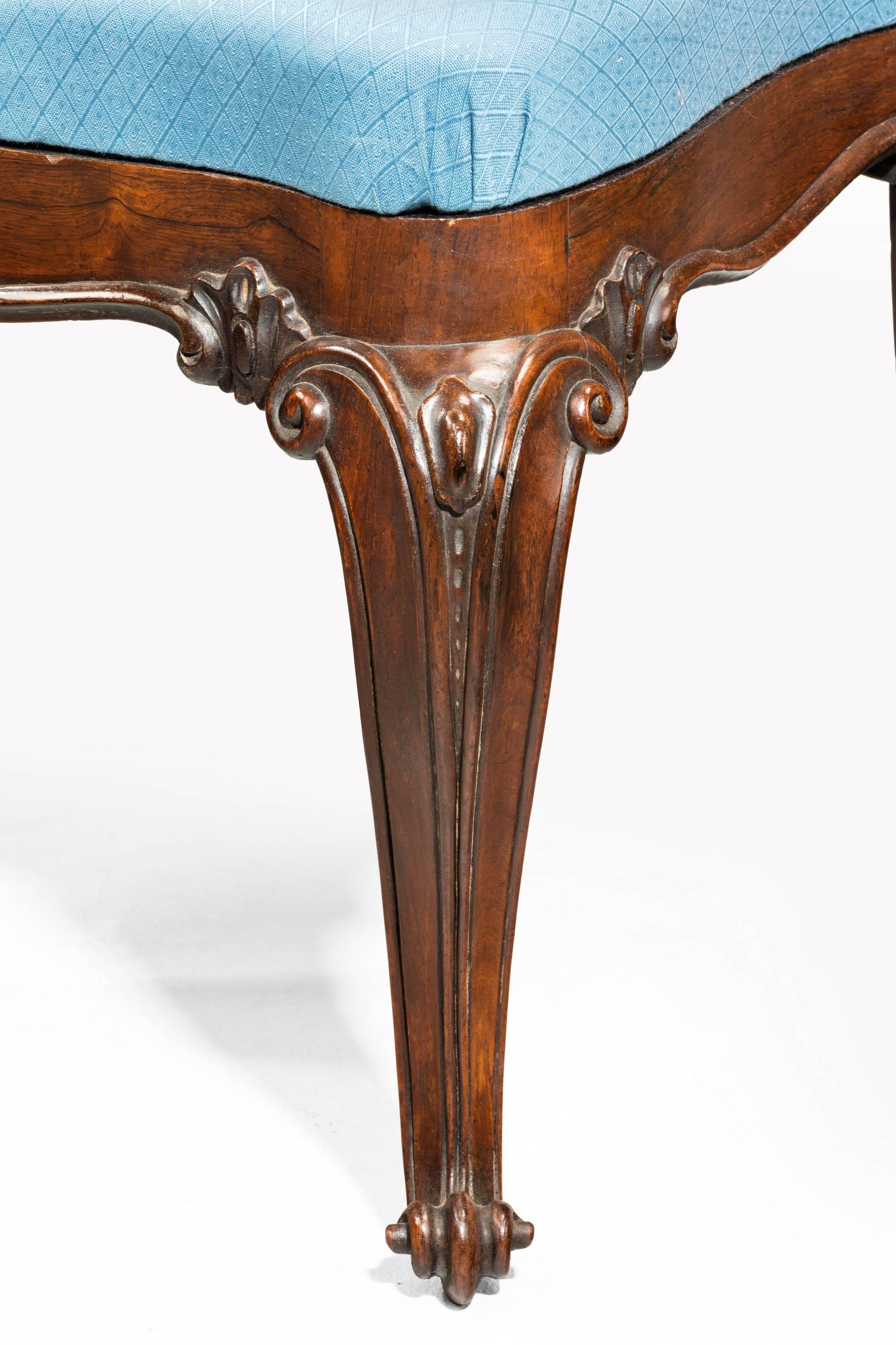 19th Century Set of Six Victorian Mahogany Framed Chairs of Elaborate Form