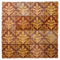 A Set of Sixteen Reclaimed Encaustic W.Godwin Tiles