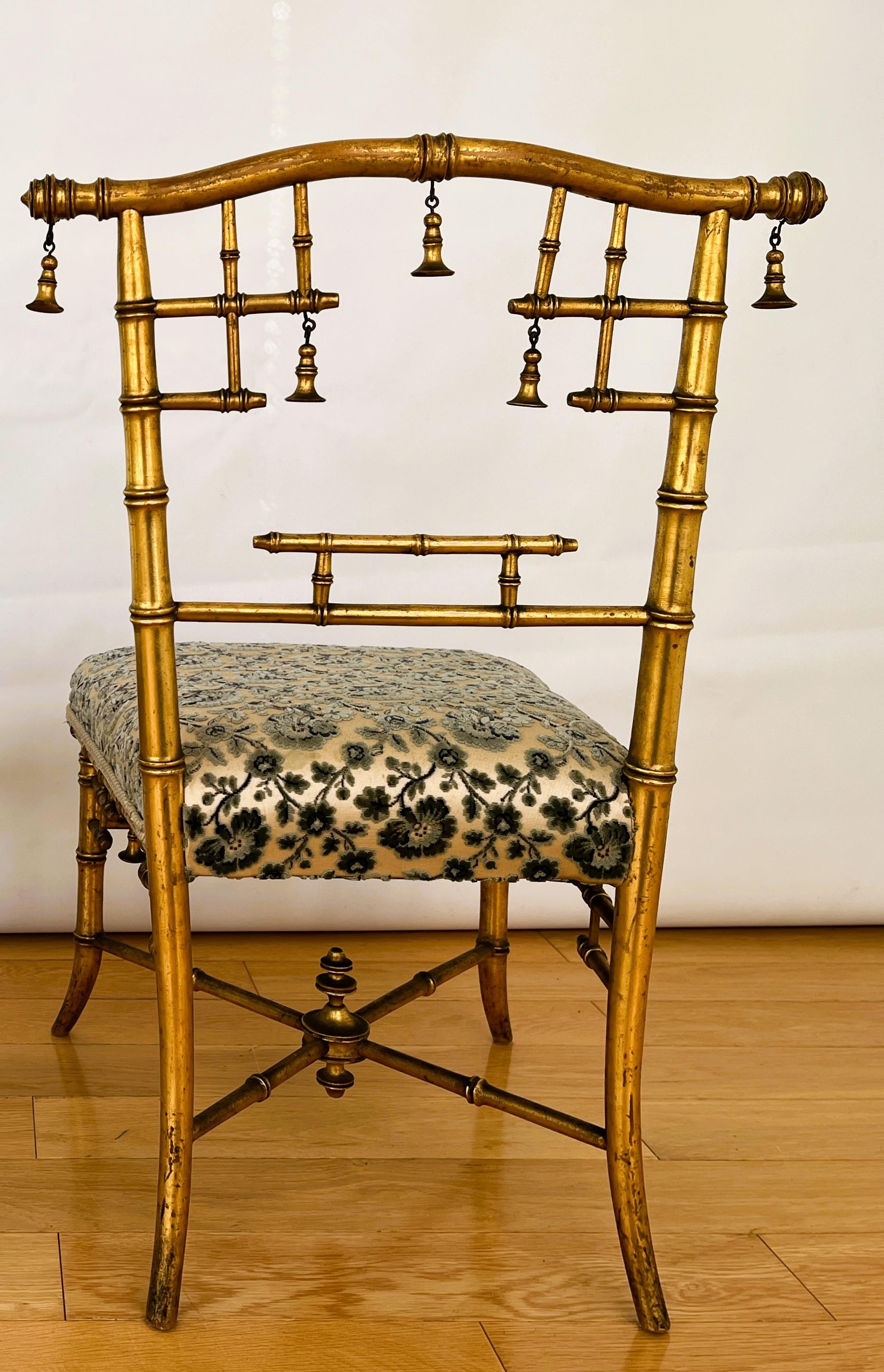 Set of Small Antique Gilt Parlor Chairs For Sale 5