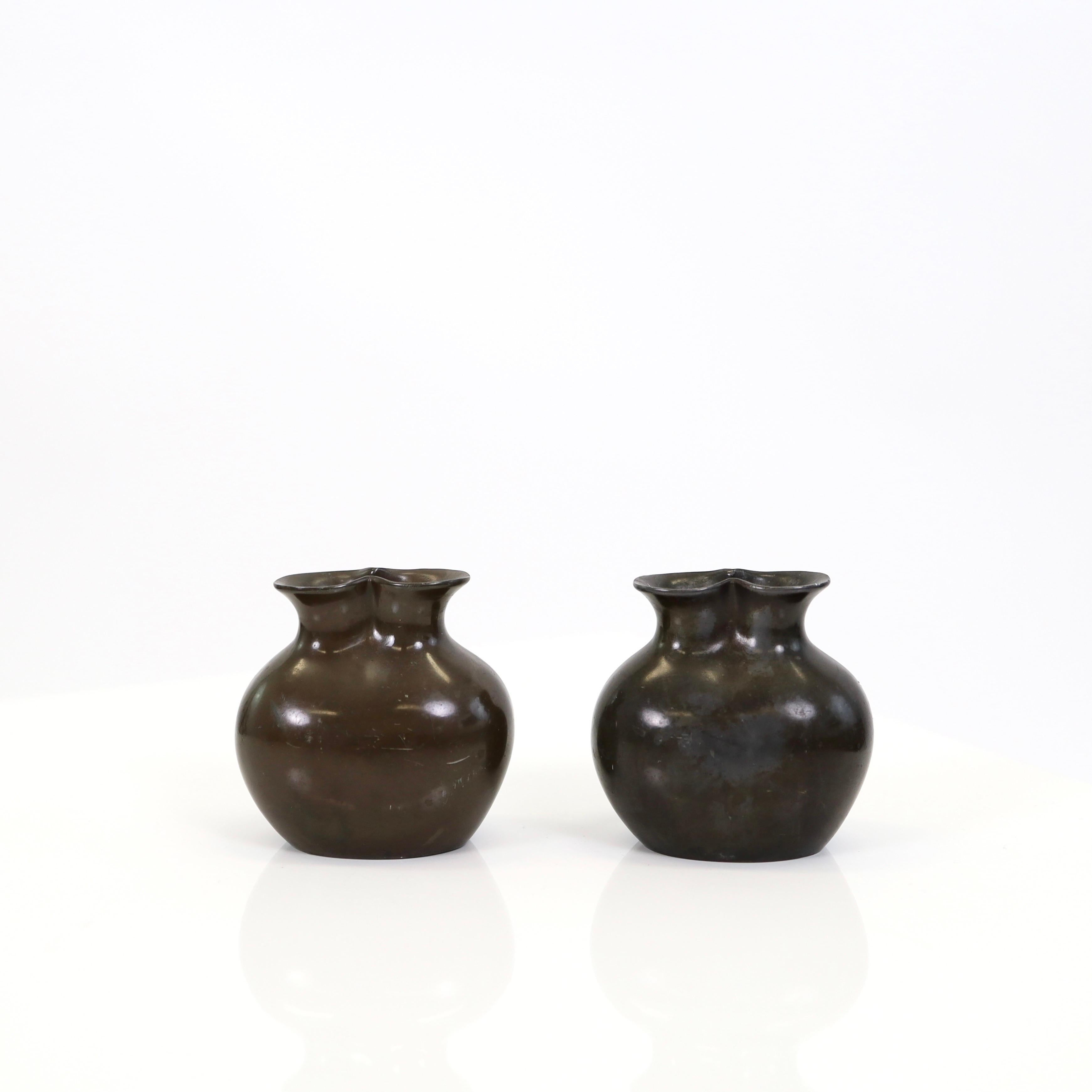 A set of small metal vases by Just Andersen, 1920s, Denmark For Sale 6