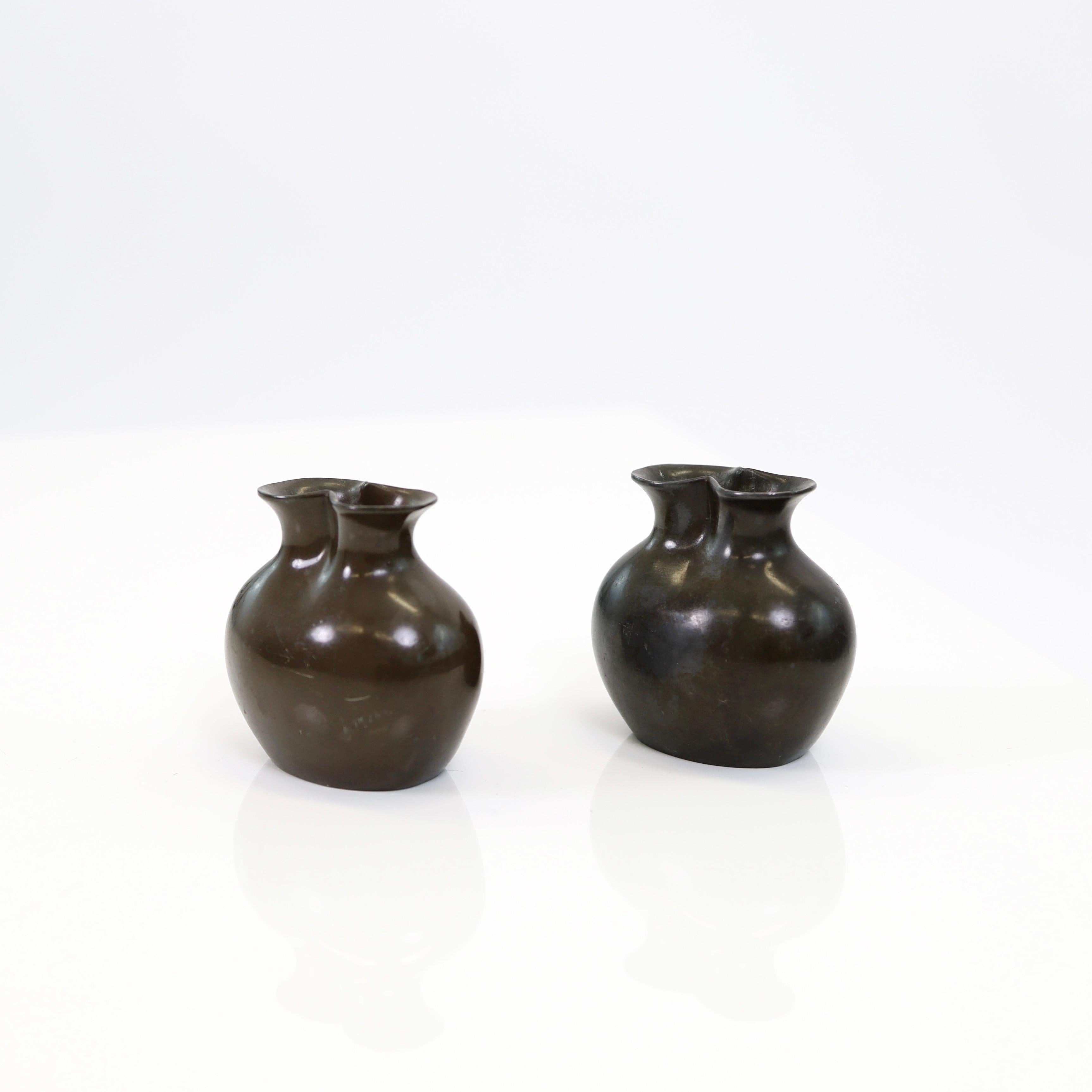 Early 20th Century A set of small metal vases by Just Andersen, 1920s, Denmark For Sale