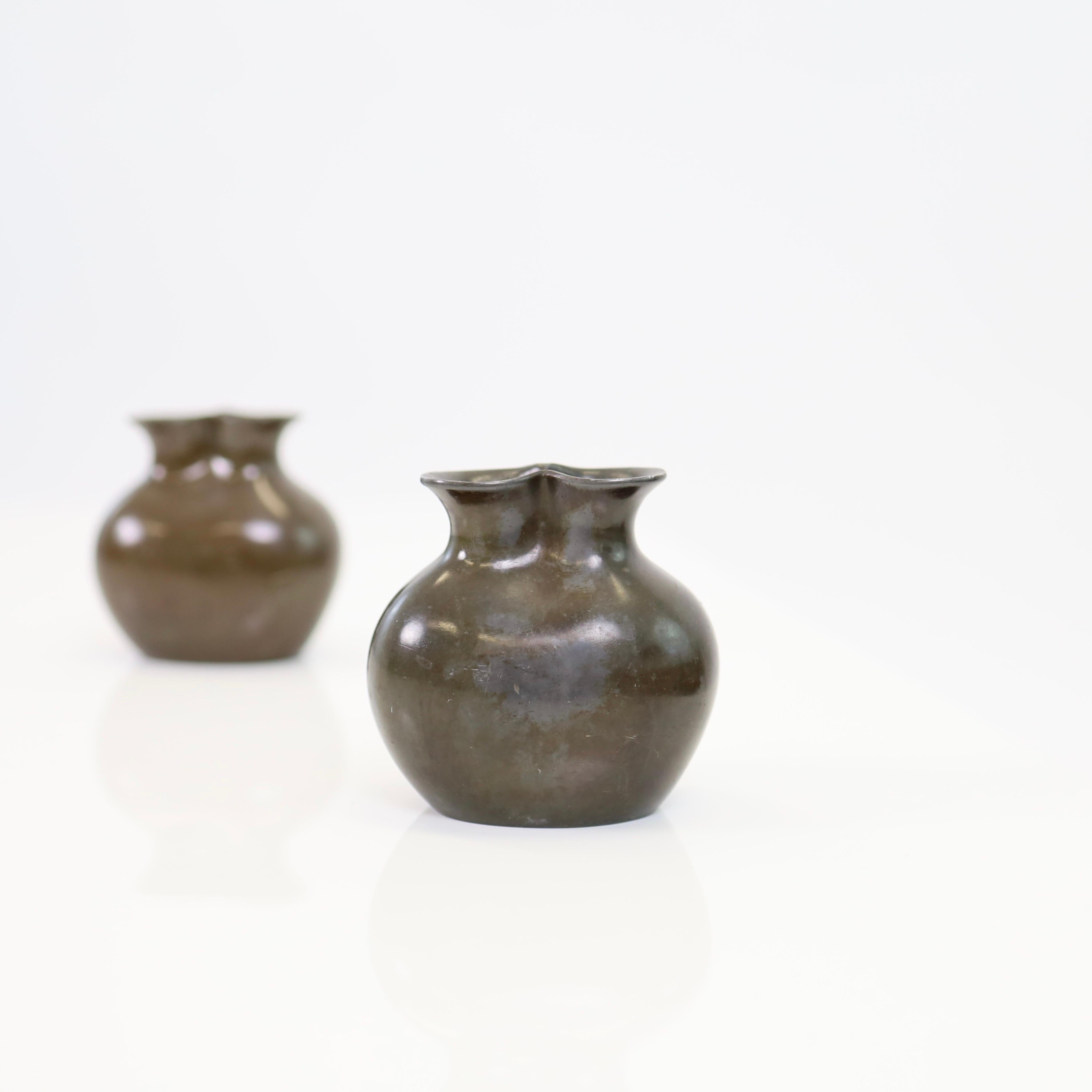 A set of small metal vases by Just Andersen, 1920s, Denmark For Sale 1