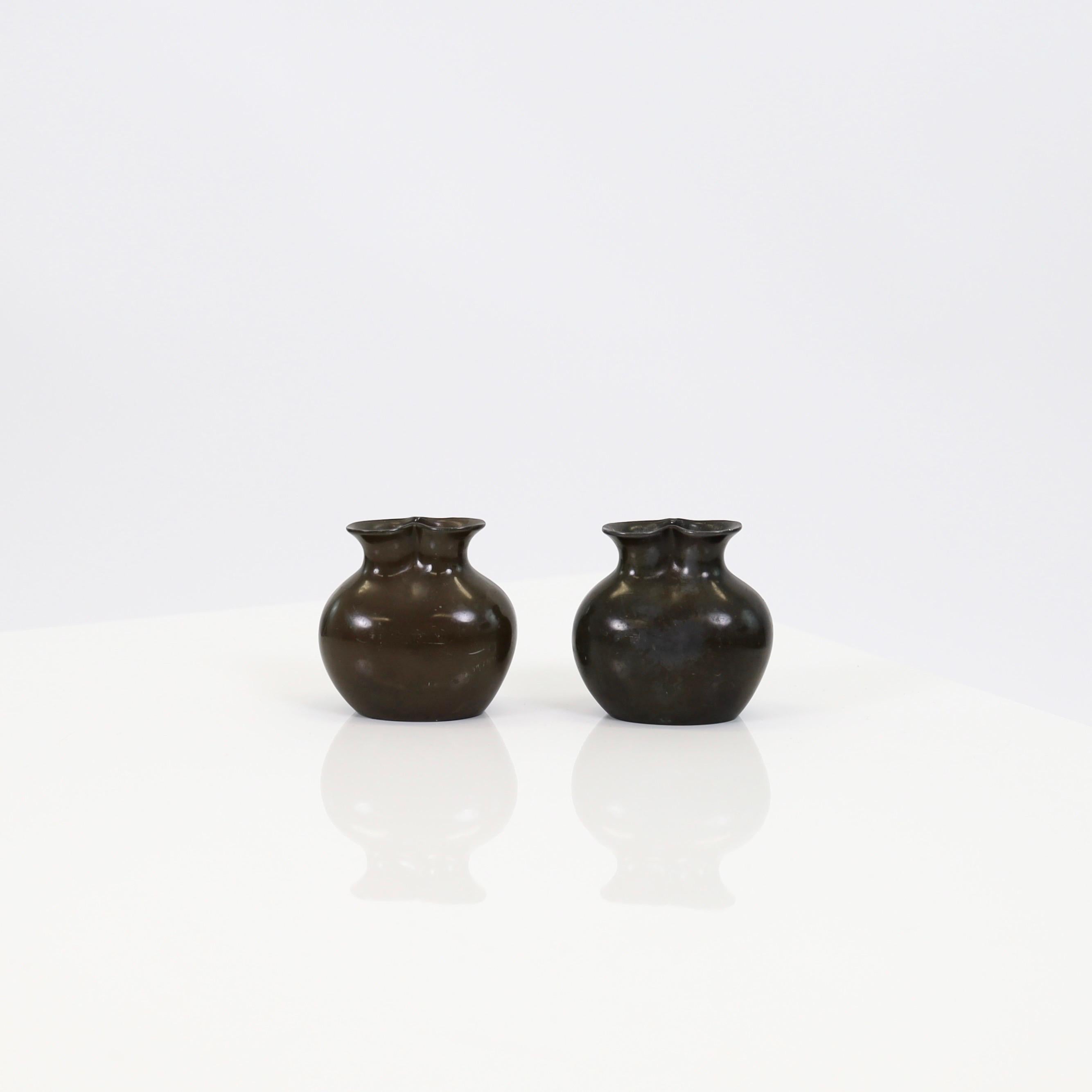 A set of small metal vases by Just Andersen, 1920s, Denmark For Sale 2