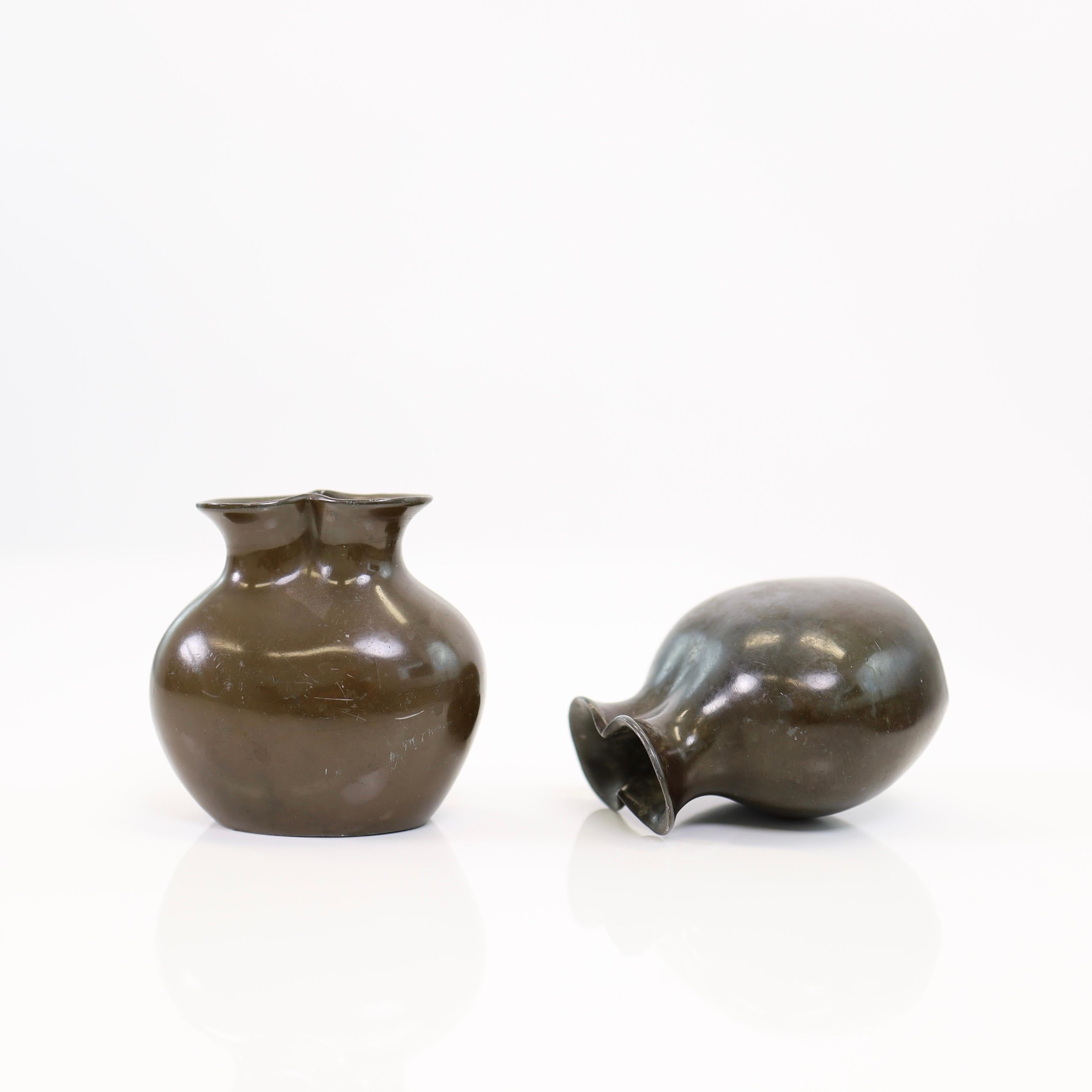 A set of small metal vases by Just Andersen, 1920s, Denmark For Sale 3