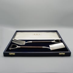 A Set of Solid Silver Salad Servers by Garrard & Co