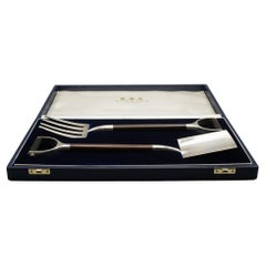 A Set of Solid Silver Salad Servers by Garrard & Co