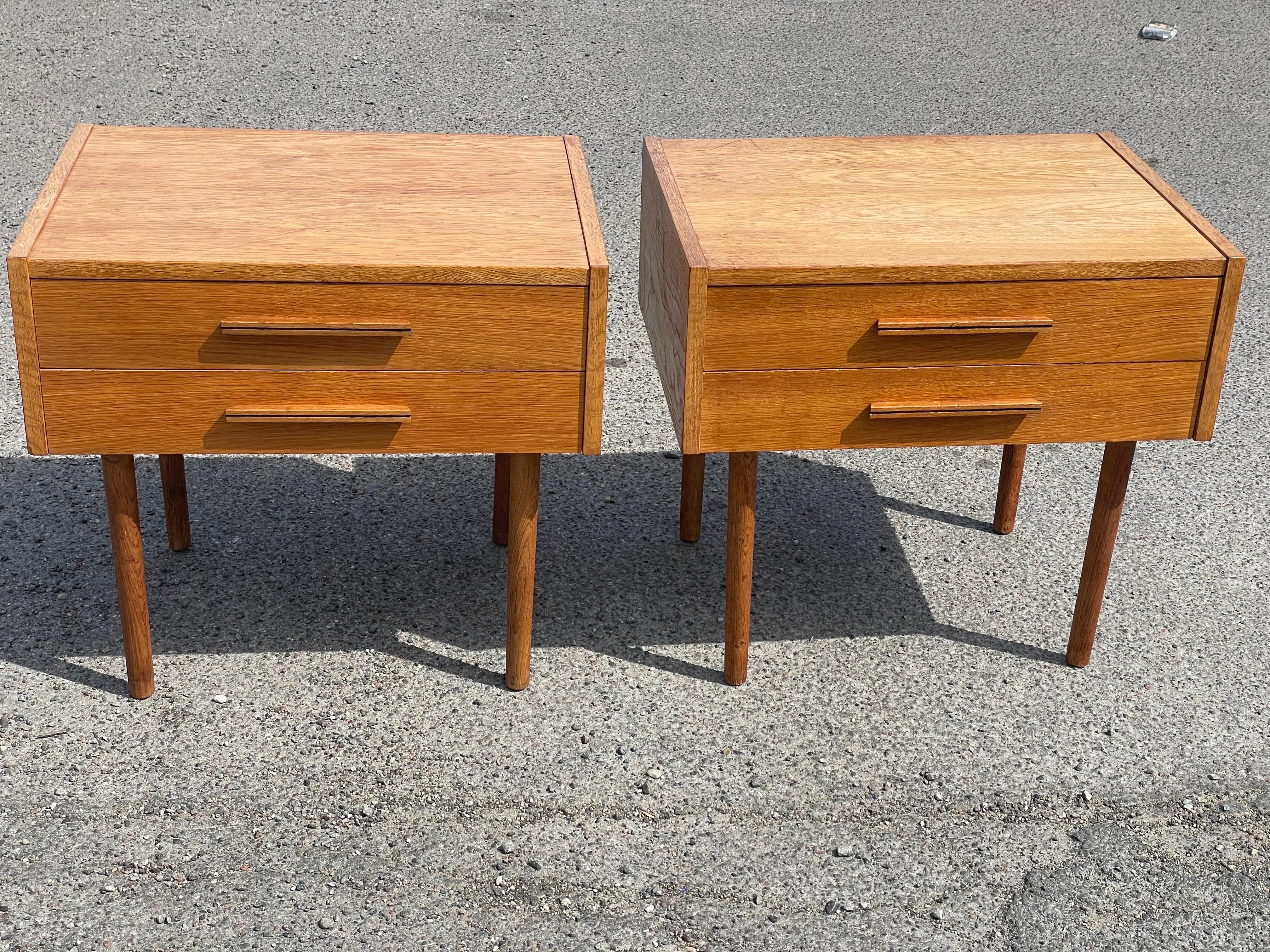 Set of Spacious Danish Mid-Century Modern Nightstands from the 1960s In Good Condition For Sale In Copenhagen, DK