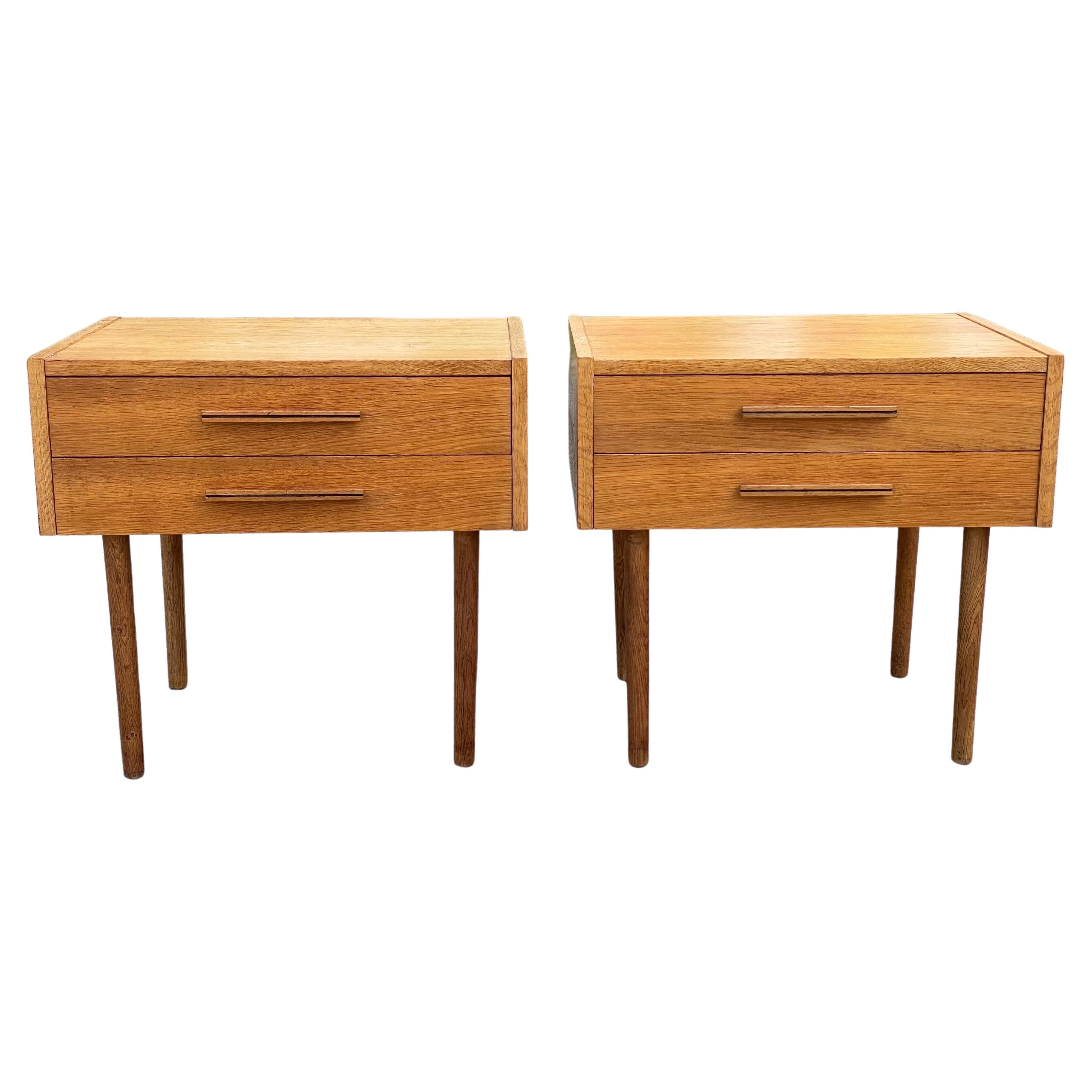 Set of Spacious Danish Mid-Century Modern Nightstands from the 1960s
