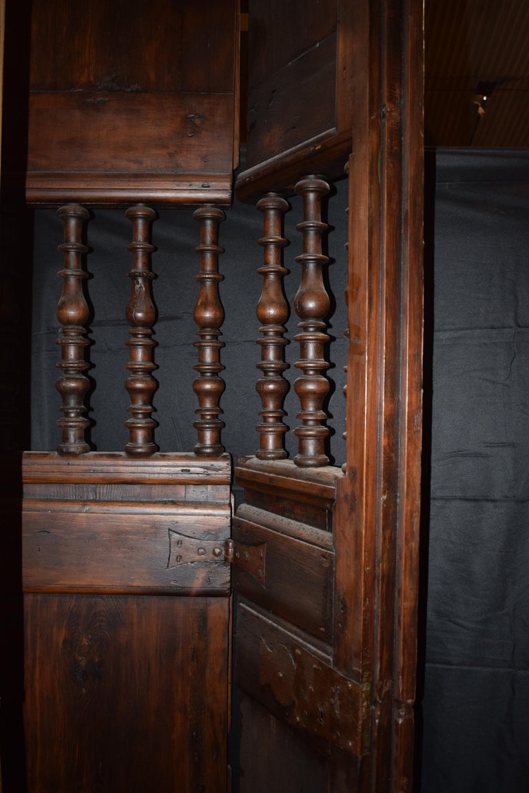 Set of Spanish Colonial Mesquite Solid Wood Doors, 19th Century For