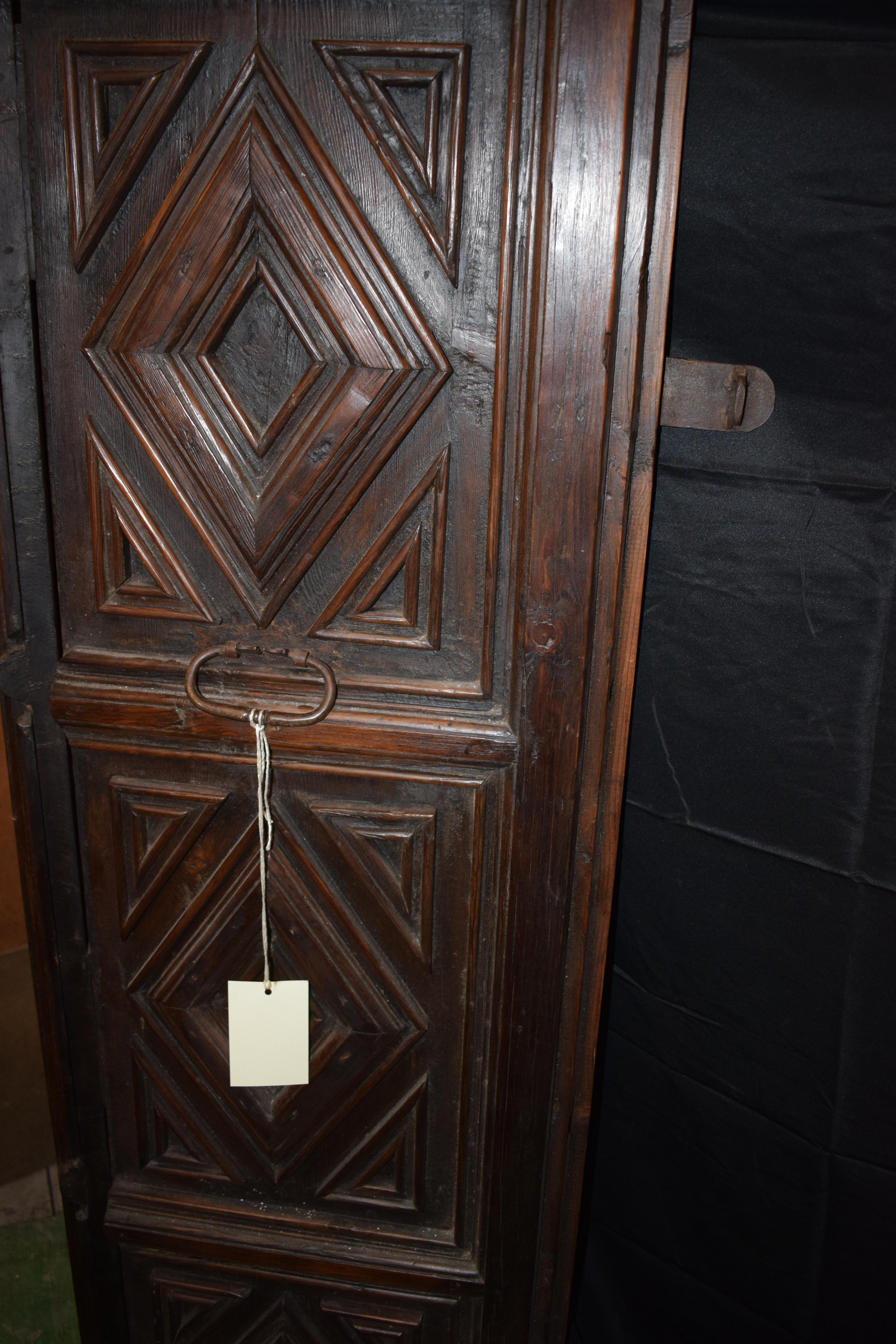 Set of Spanish Colonial Mesquite Solid Wood Doors, 19th Century 9