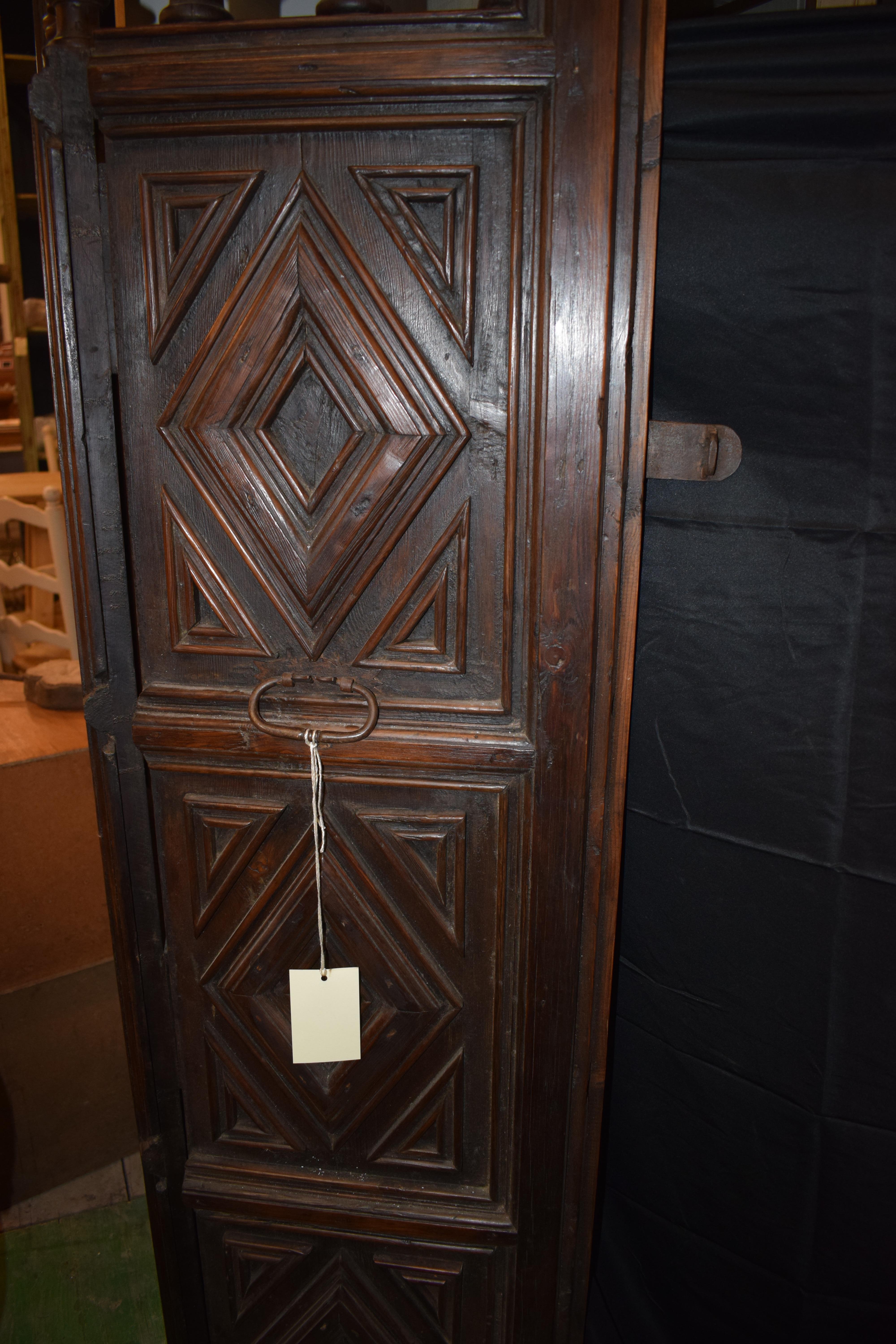 Set of Spanish Colonial Mesquite Solid Wood Doors, 19th Century 10