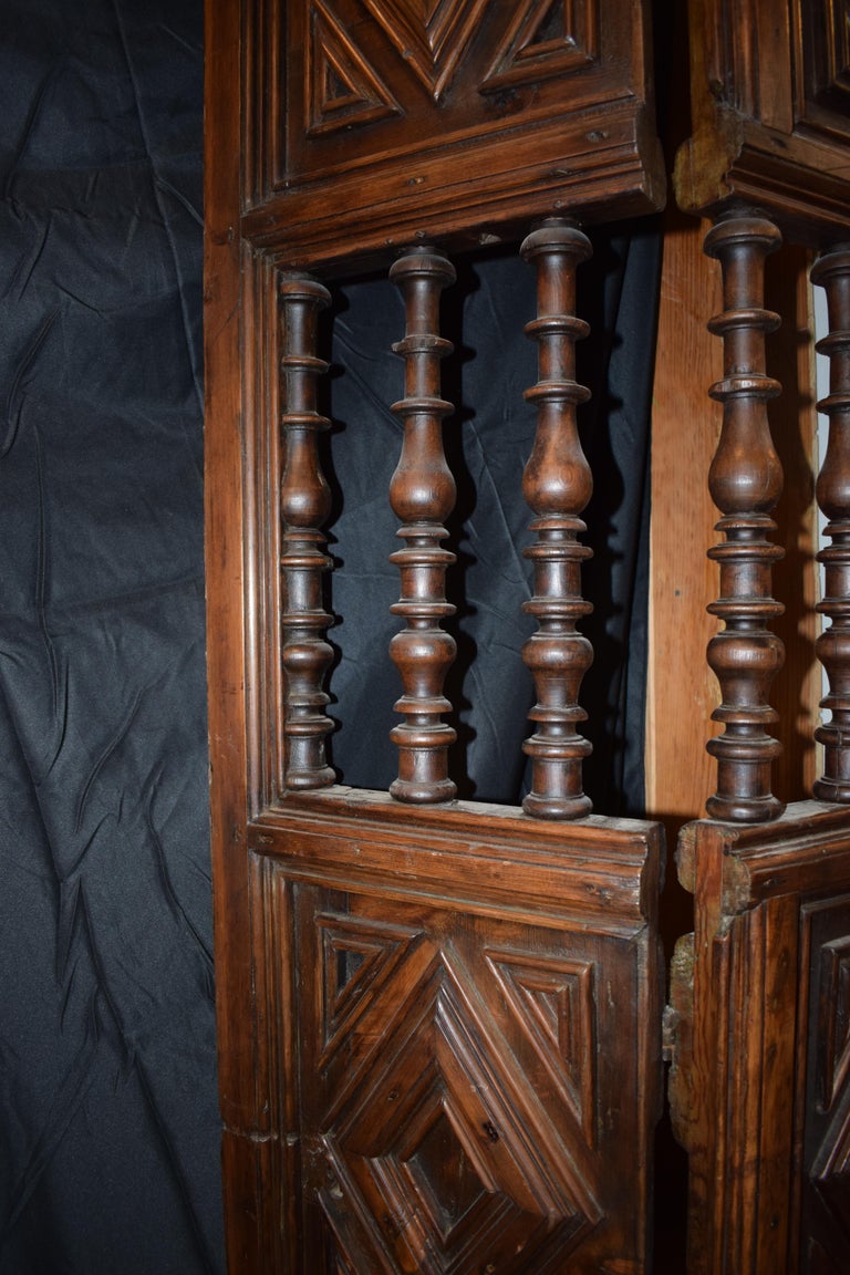 Set of Spanish Colonial Mesquite Solid Wood Doors, 19th Century For