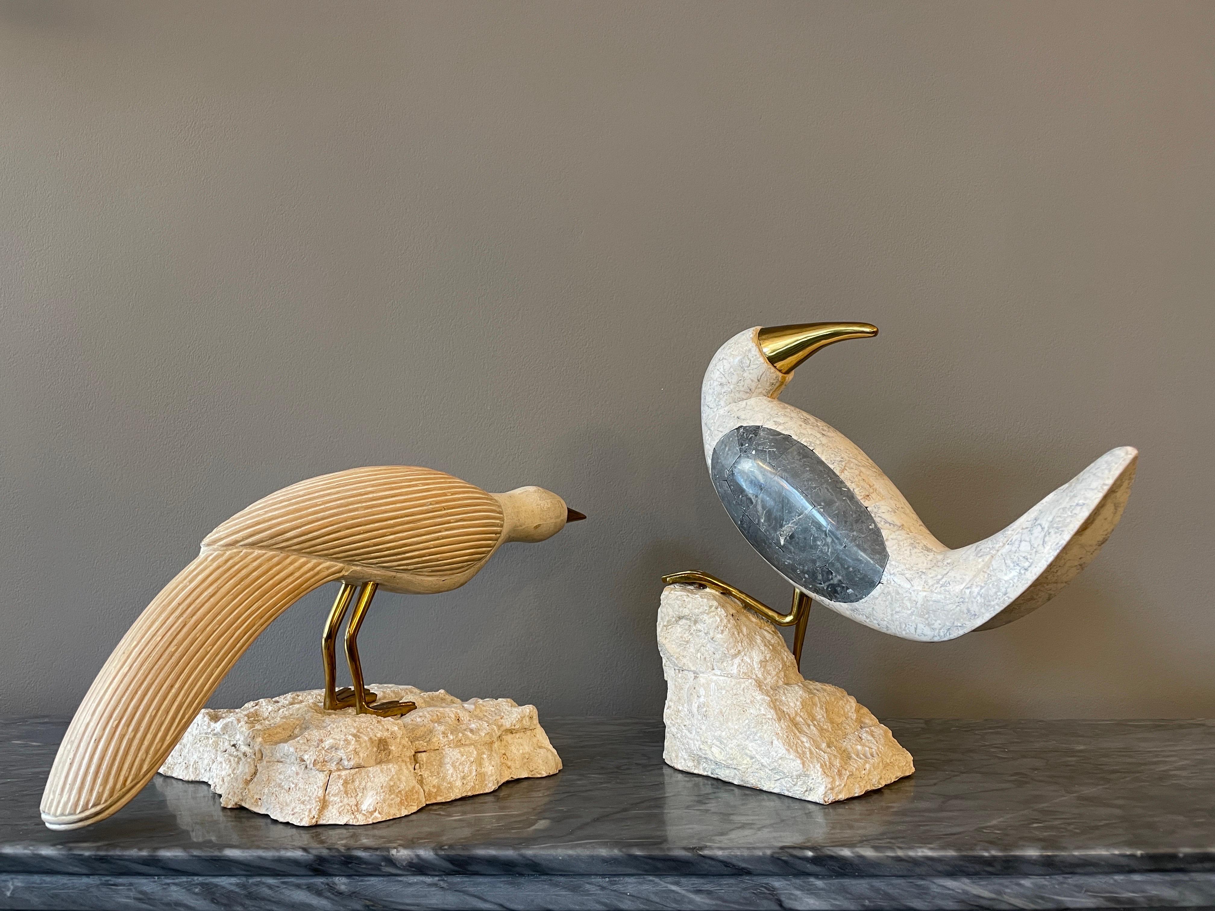 Set of Stone and Marble Perched Birds by Maitland Smith In Good Condition In London, GB