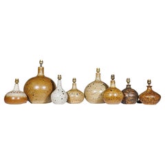 A Set of Stoneware Lamps France 1970s