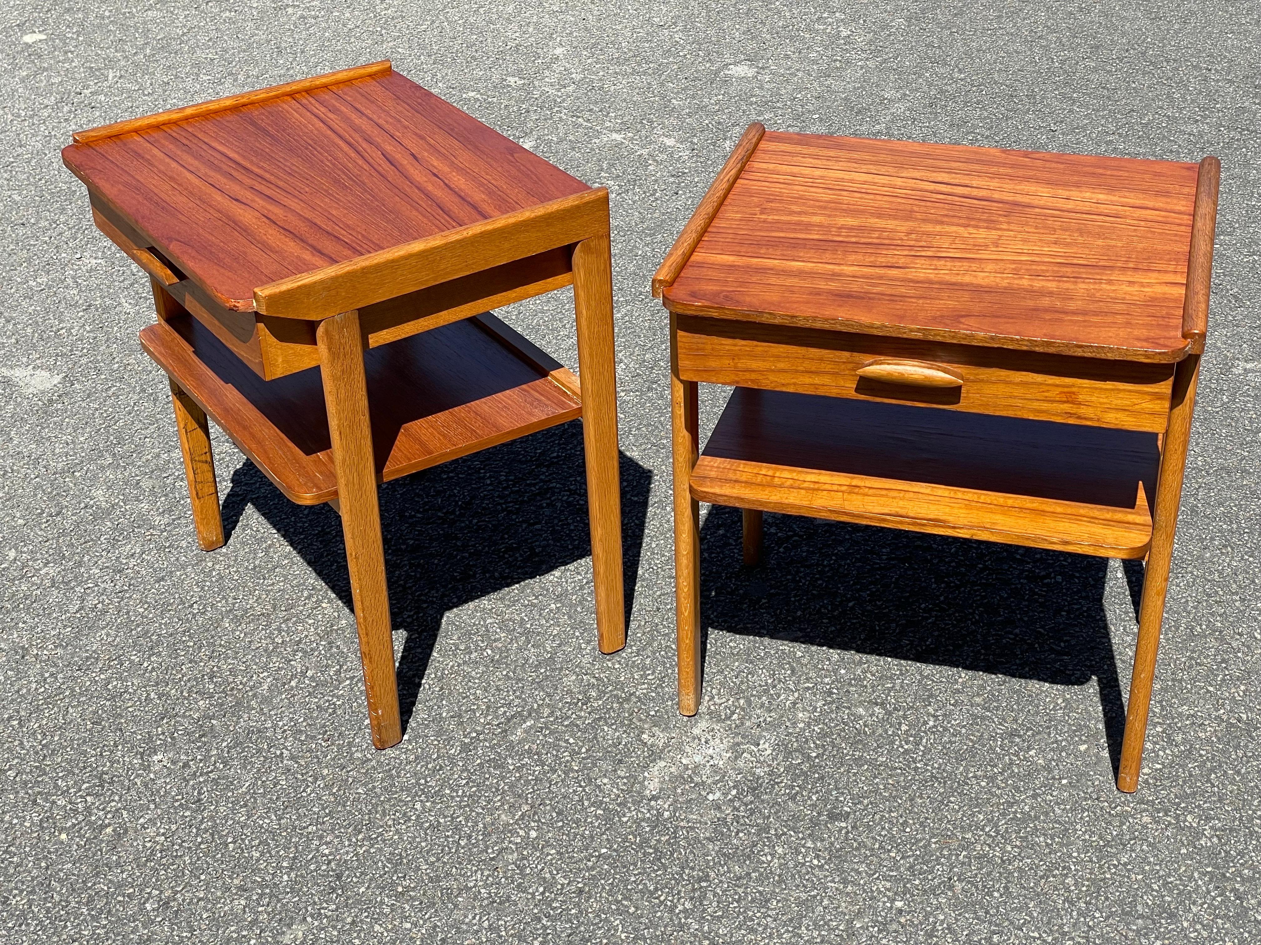 A set of nightstands from the 1960´s. Scandinavian Mid-Century Modern design with exquisite details and good craftmanship.