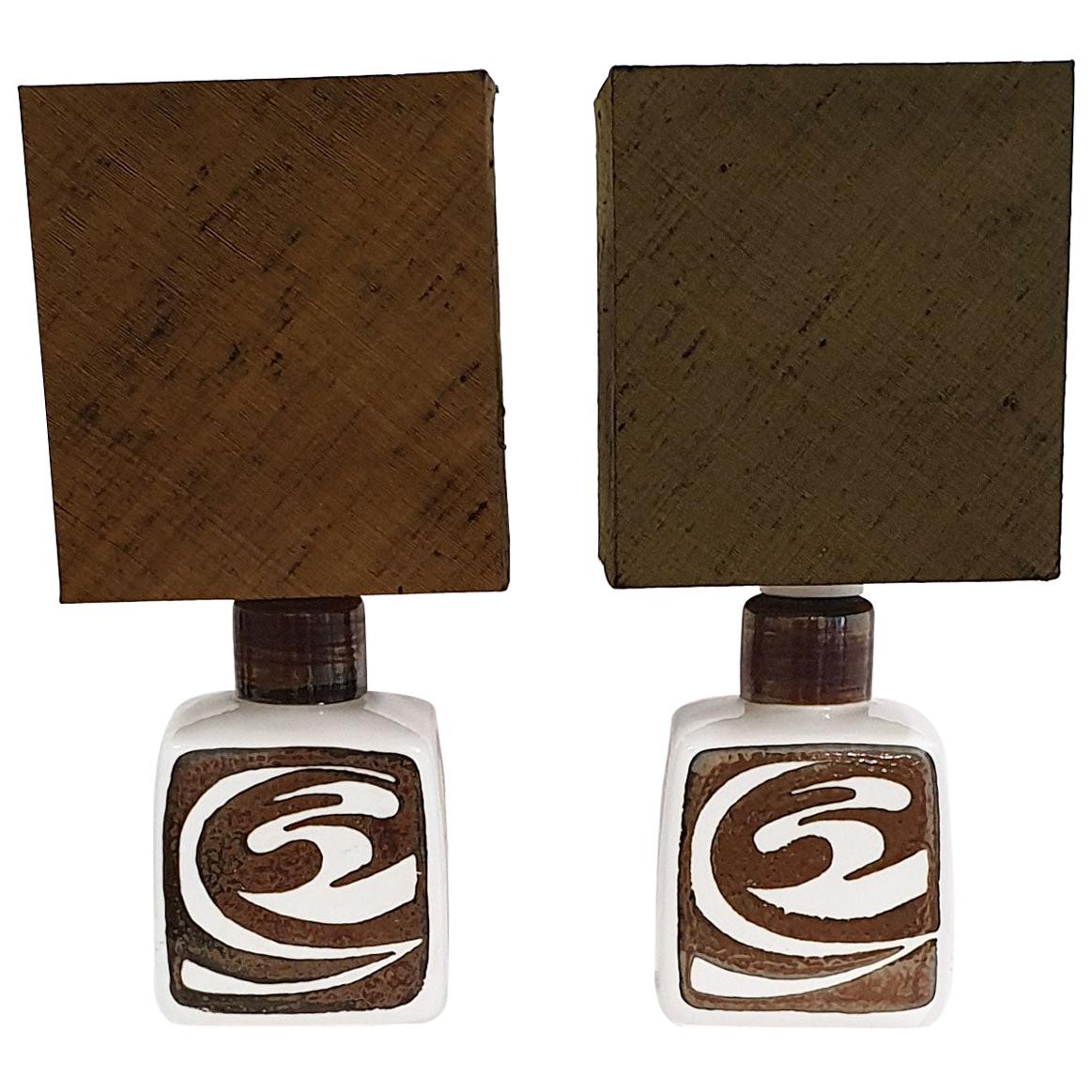 Set of Table Lamps by Carl-Harry Stålhane for Rörstrands, Midcentury Ceramic For Sale