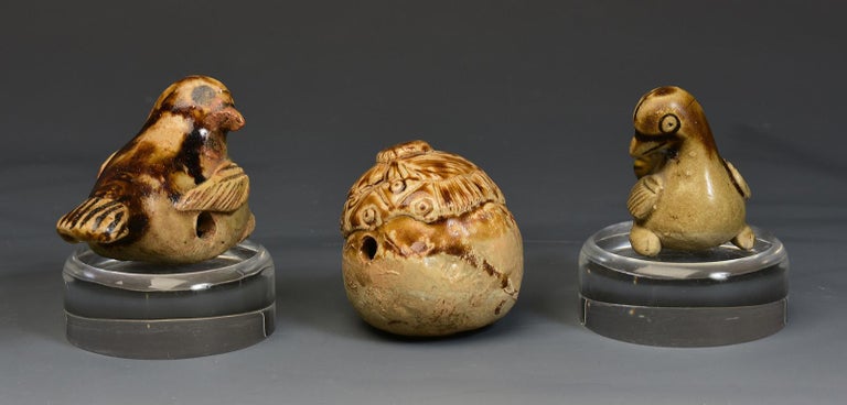 Set of Tang Dynasty, Antique Chinese Pottery Musical Instrument in Bird ...