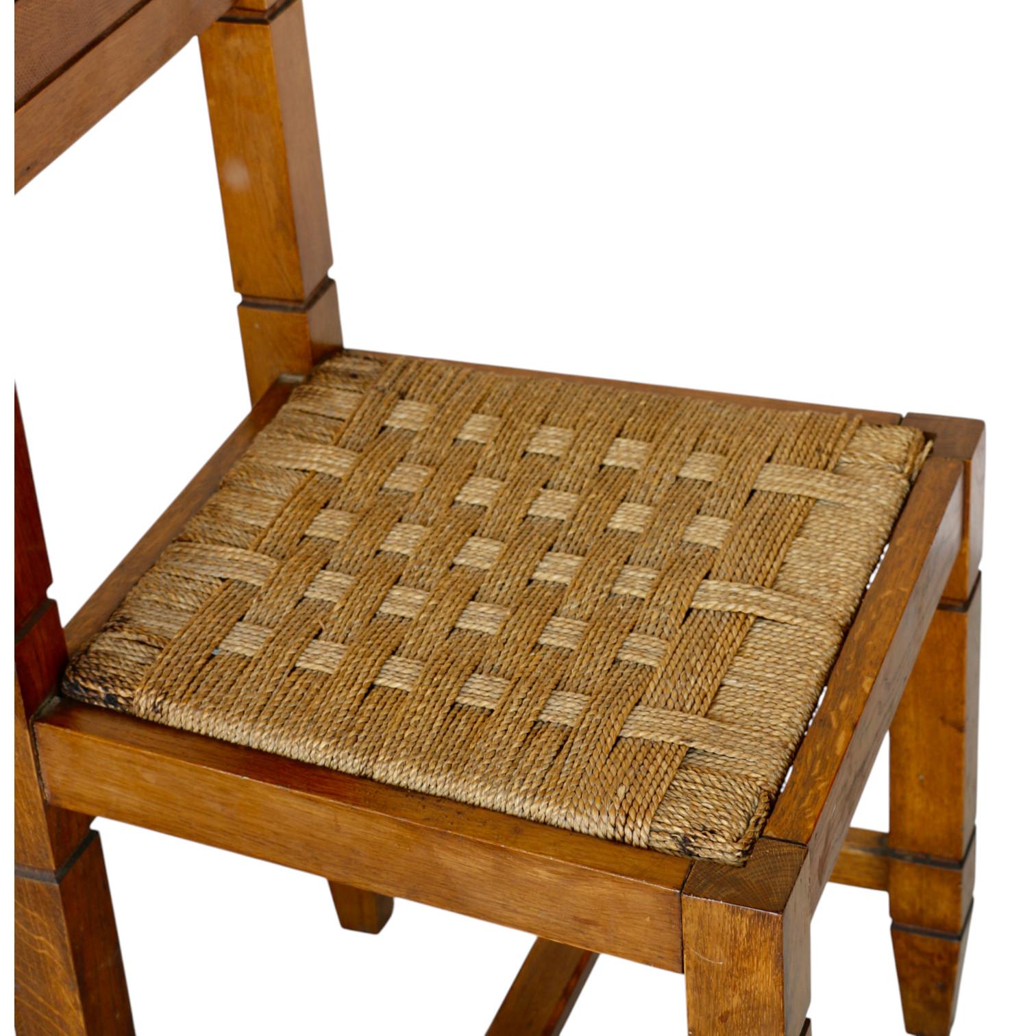 Corde Un ensemble de dix chaises. Italie années 40. en vente