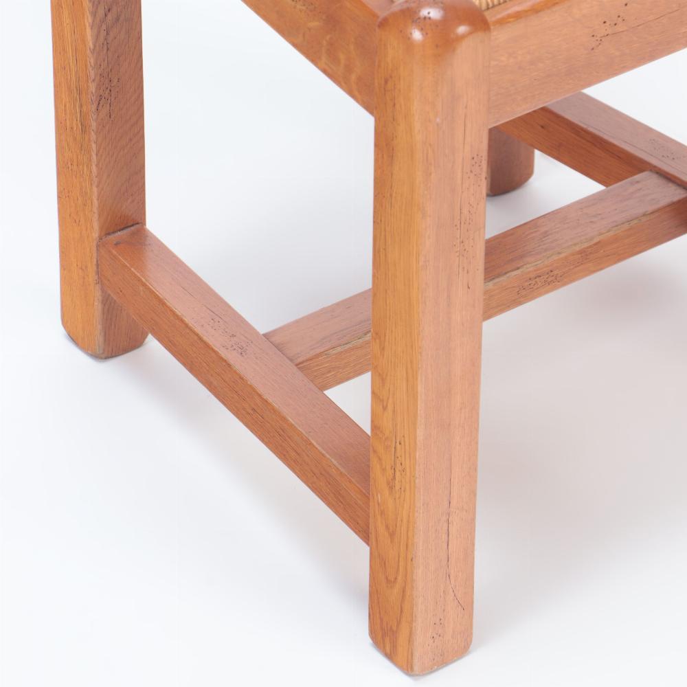 Mid-20th Century A set of ten French oak ladderback side chairs, C. 1960. For Sale