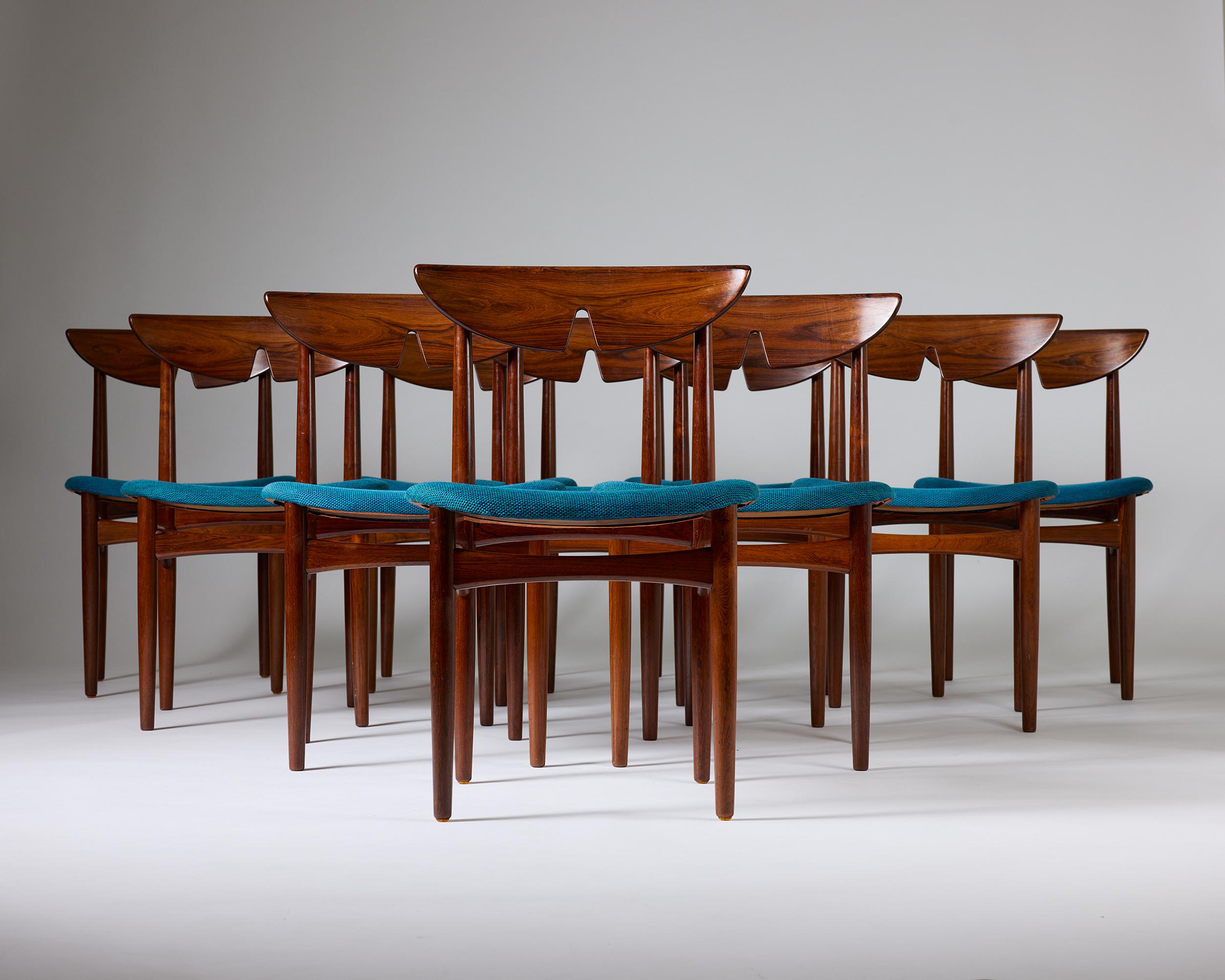 Zehn Stühle aus Palisanderholz Kurt Østervig Dänemark, 1960er Jahre (Dänisch) im Angebot