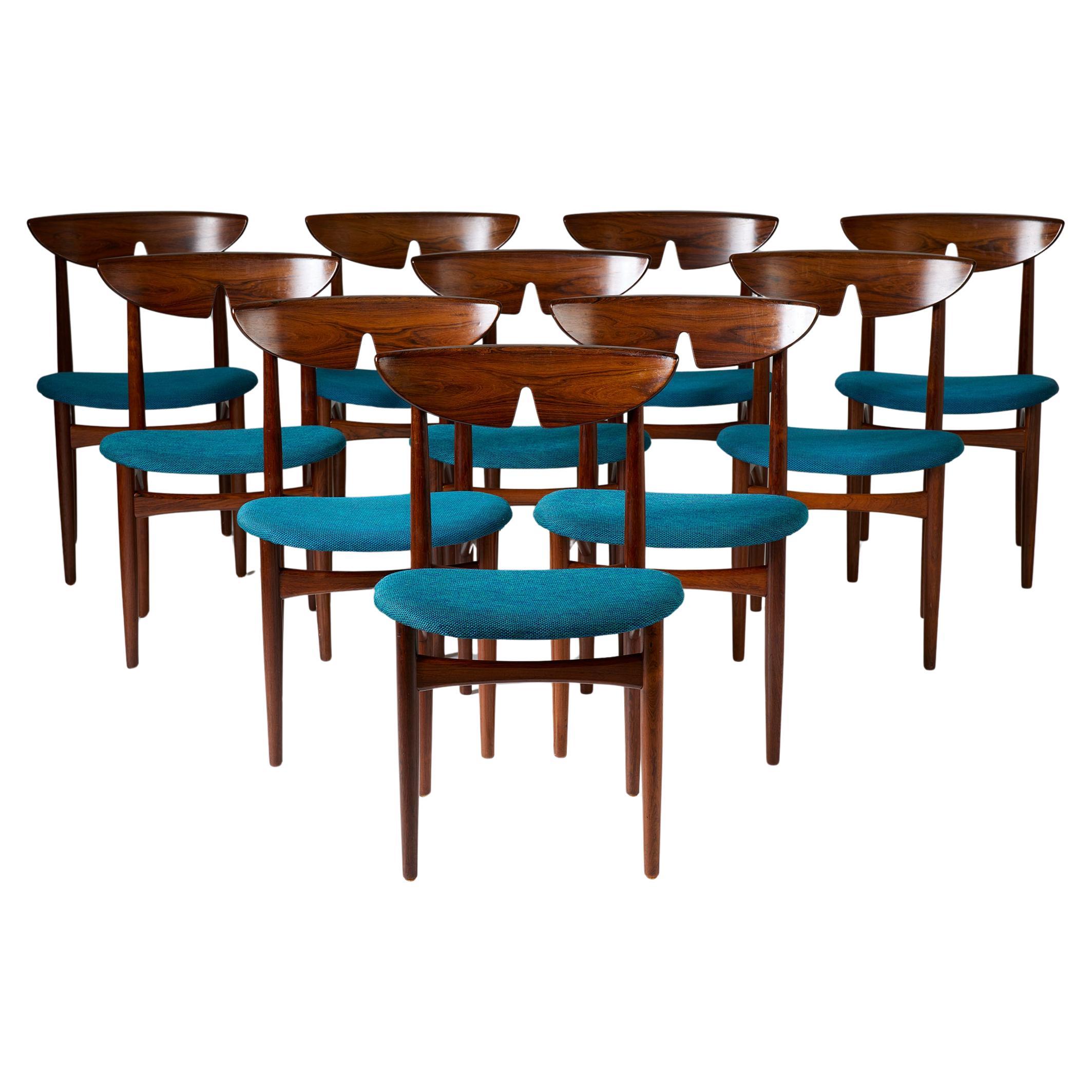 Zehn Stühle aus Palisanderholz Kurt Østervig Dänemark, 1960er Jahre