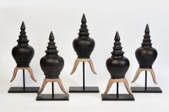 Ensemble de décorations de faîtage en céramique thaïlandaise en grès