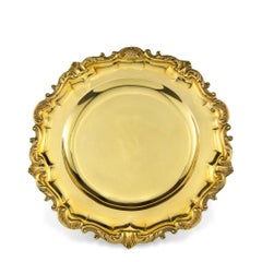 A Set of Thirty Nine Victorian Silver-Gilt Dessert Plates