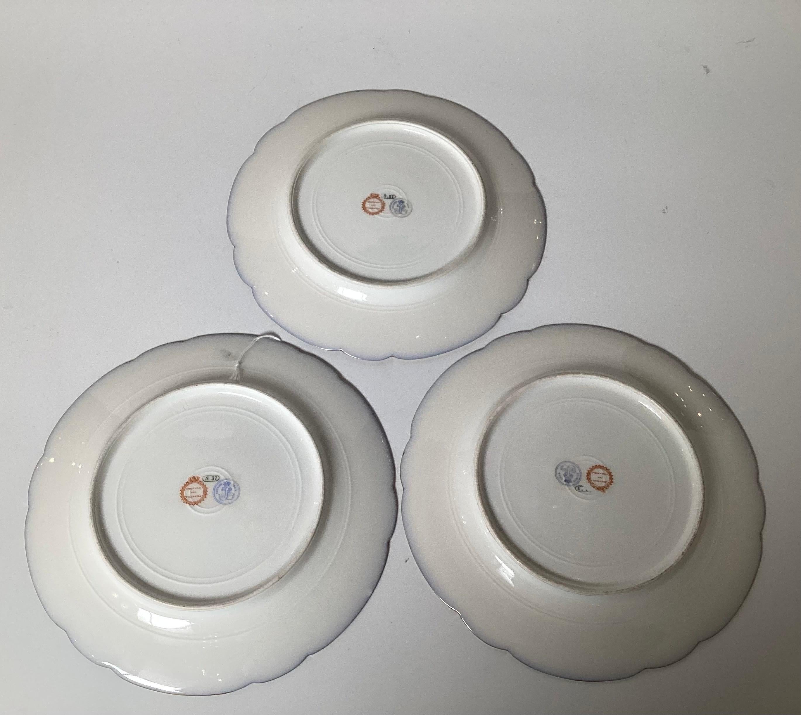 A Set of Three 1840's Sevres Porcelain Cabinet Plates For Sale 7