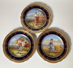 A Set of Three 1840's Sevres Porcelain Cabinet Plates