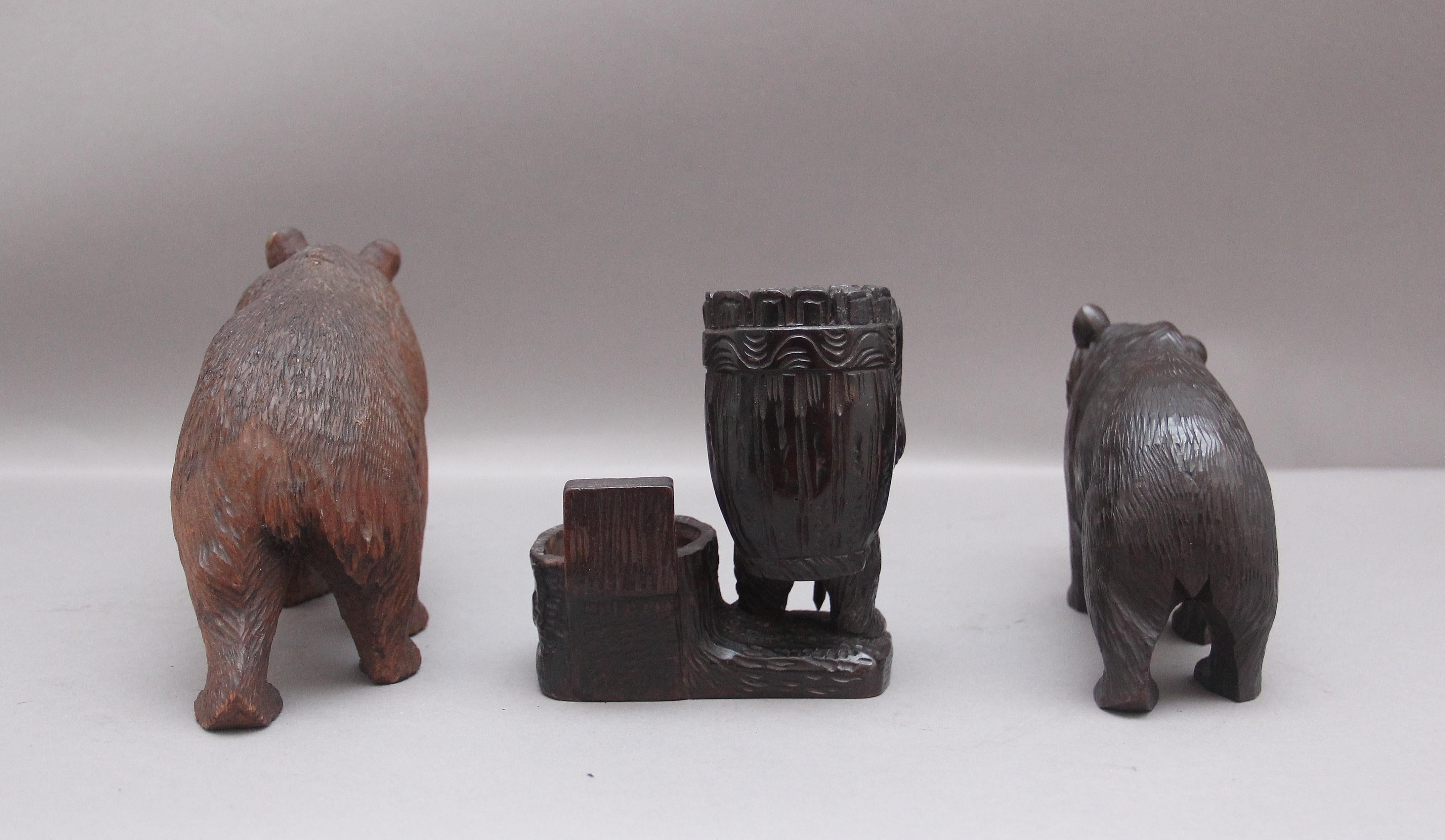 Late 19th Century Set of Three 19th Century Black Forest Carvings For Sale