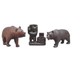 Set of Three 19th Century Black Forest Carvings
