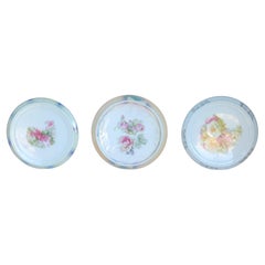 A Set of Three Antique 6.5" German Porcelain Tea Pot Trivets