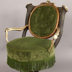 Set of Three Antique Antler Parlor Armchairs, Austria, circa 1890