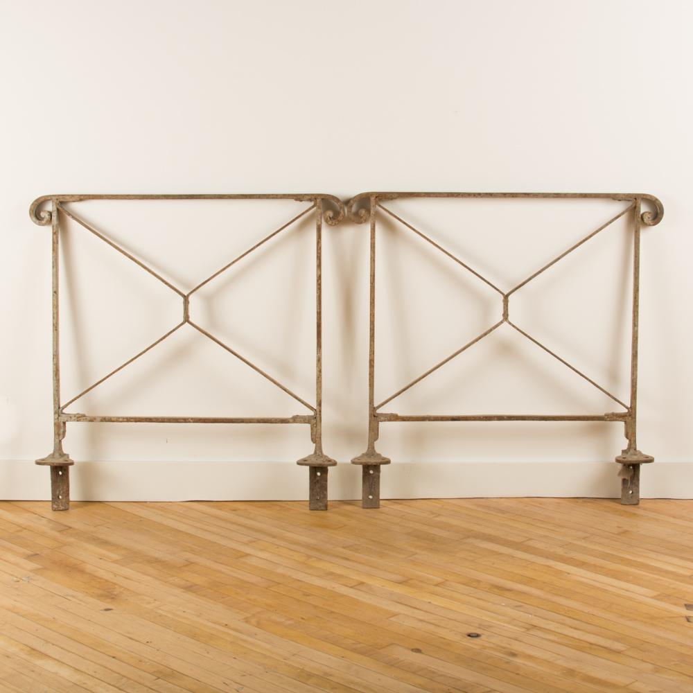 Set of Three Antique Wrought Iron Railings, French, 19th Century In Good Condition For Sale In Philadelphia, PA