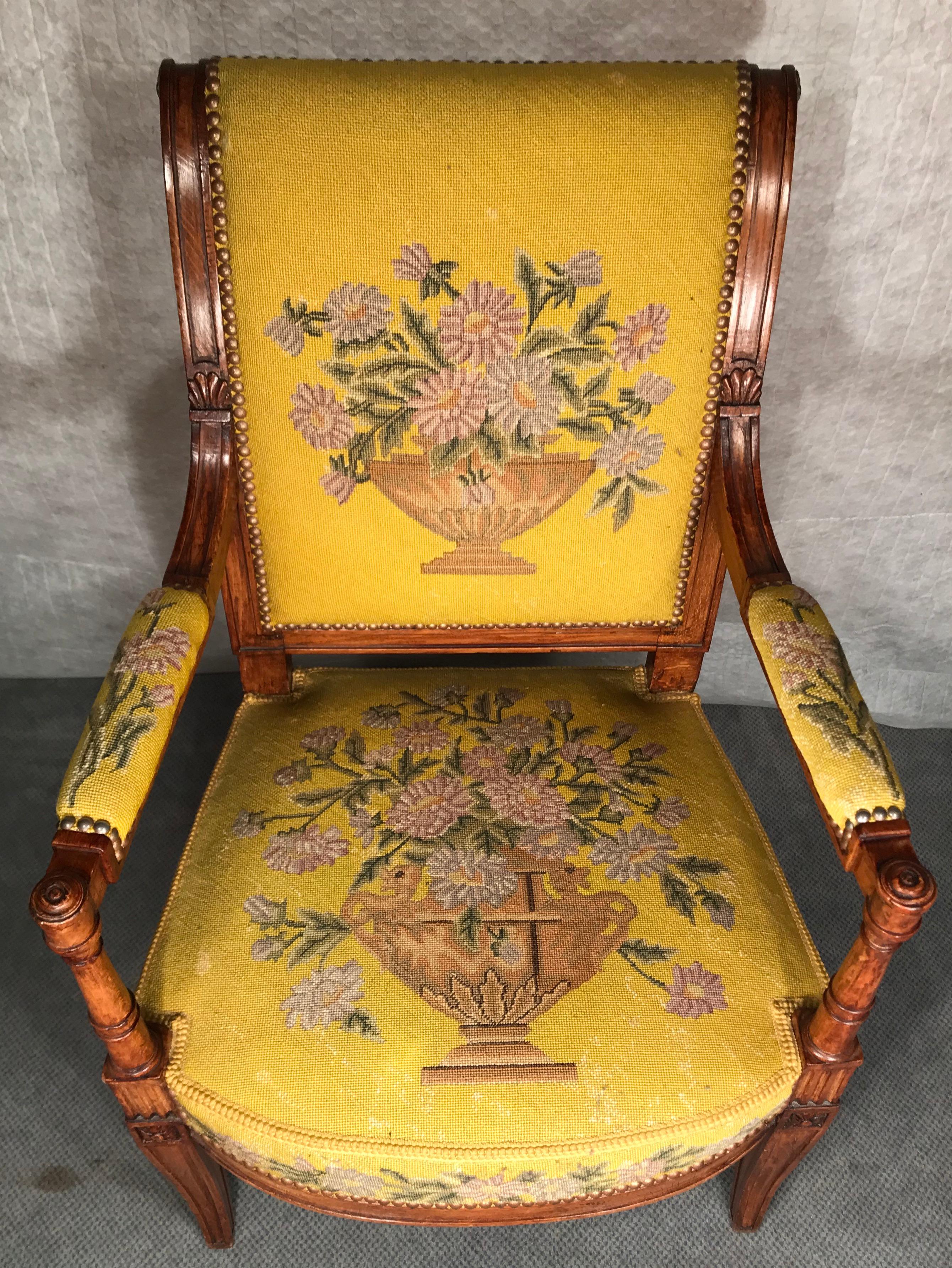 Set of Three Armchairs, Directoire Style, France, 19th Century For Sale 5