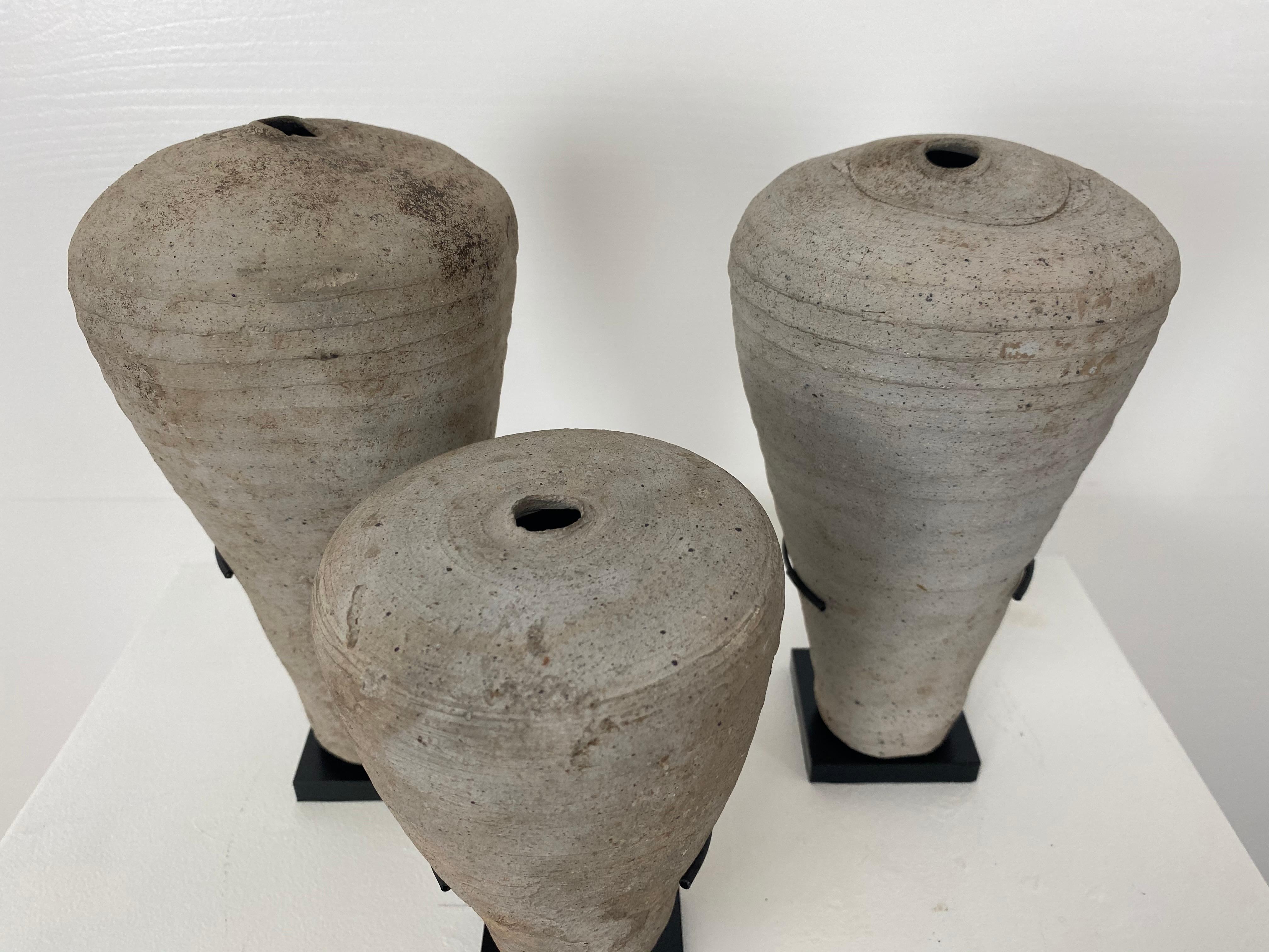 Set of Three Asian Oil Lamps For Sale 3