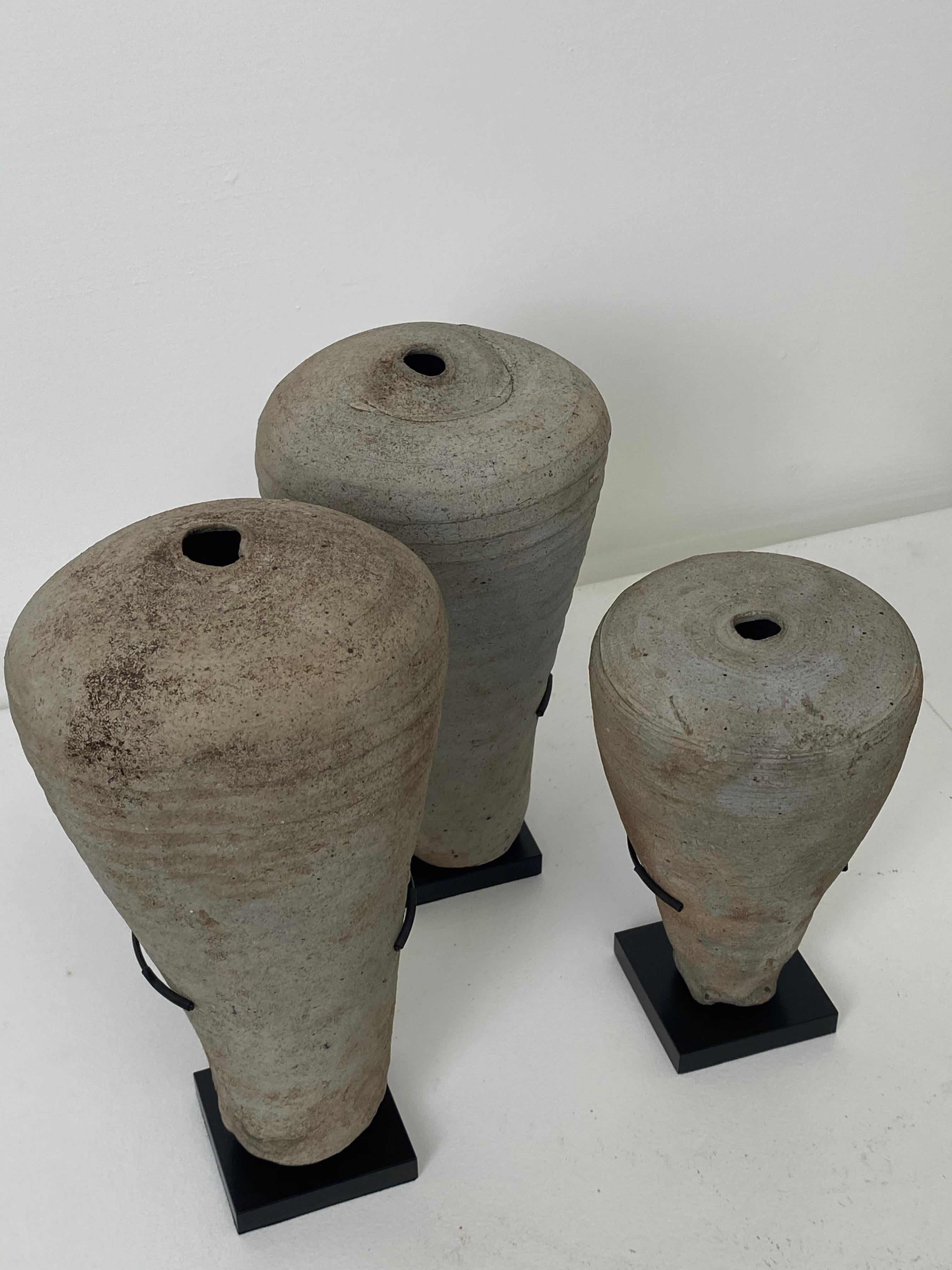 Set of Three Asian Oil Lamps For Sale 4