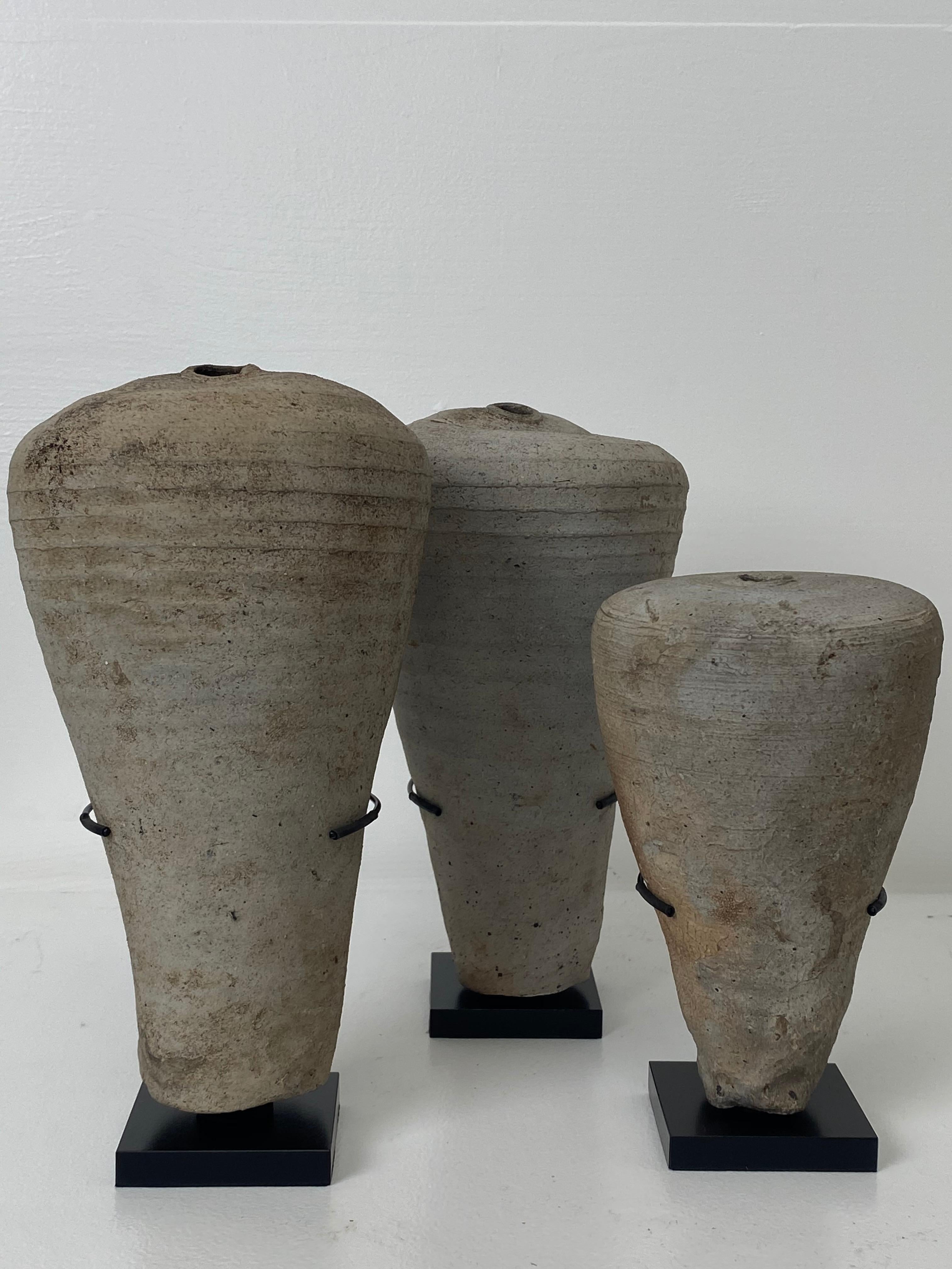 Thai Set of Three Asian Oil Lamps For Sale
