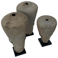 Set of Three Asian Oil Lamps