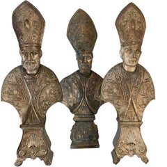 Set of Three Busts of Bishops
