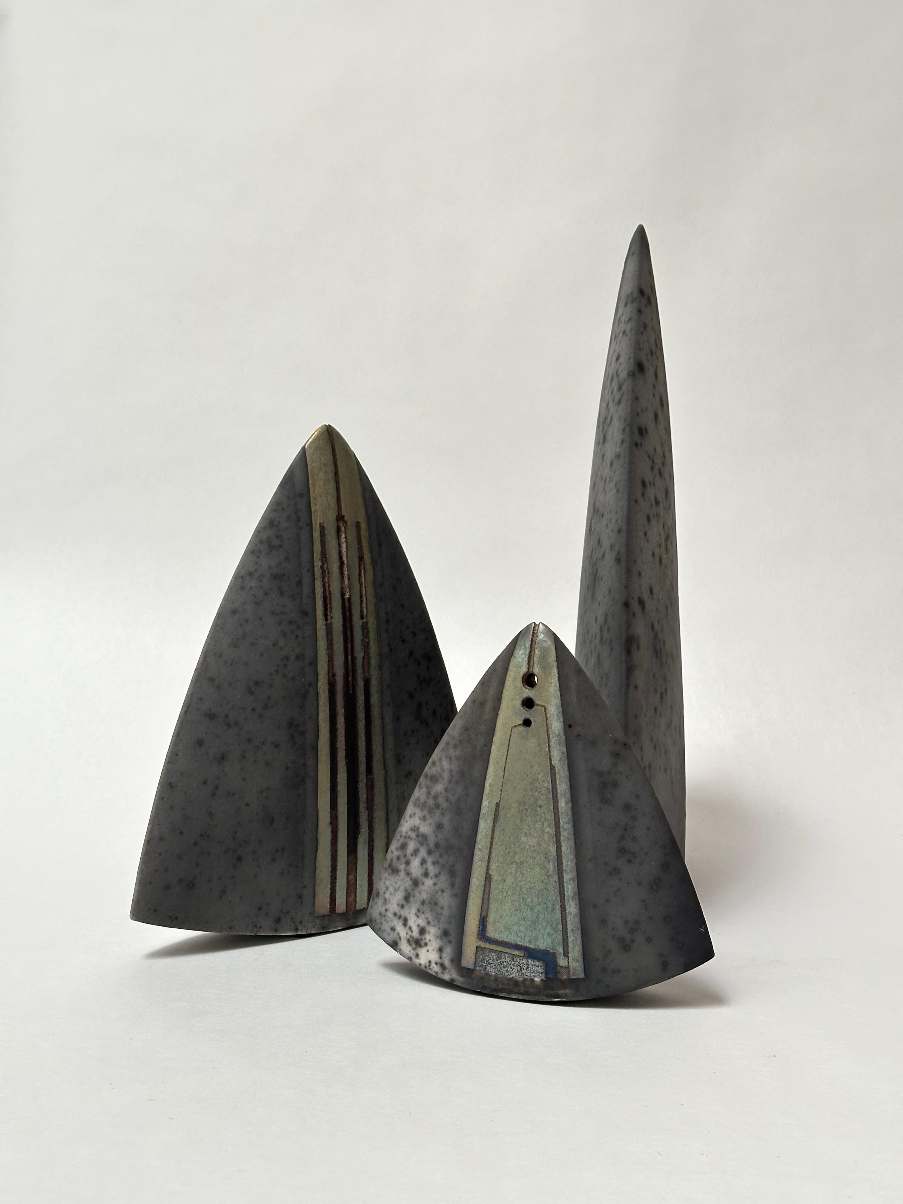 Ceramica Set di tre sculture in ceramica, Emili Biarnès, Cervià de Ter, C.C. 2000 in vendita