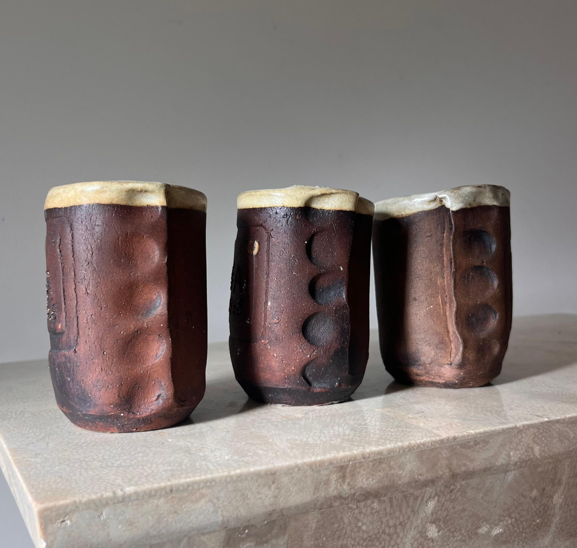 Juego de tres vasijas de cerámica artística de Studio A, 1968 en venta 2
