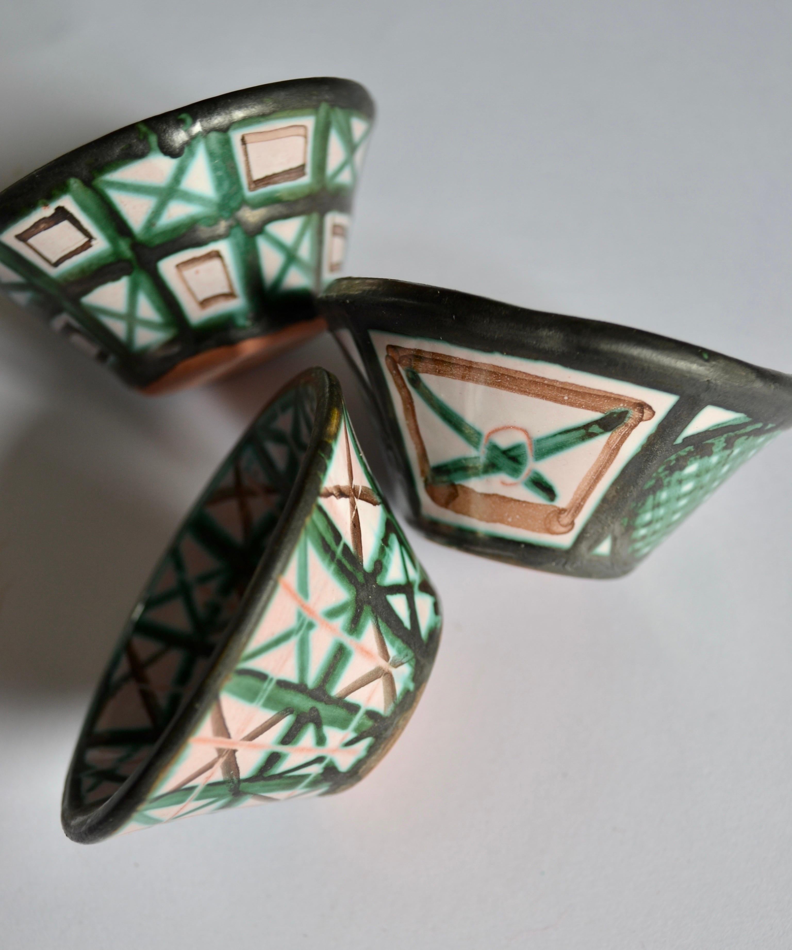 Un ensemble de trois céramiques de Robert Picault, France, 1950 Bon état - En vente à SOTTEVILLE-LÈS-ROUEN, FR