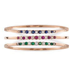 Set of Three Gem-Set Continental Bangles