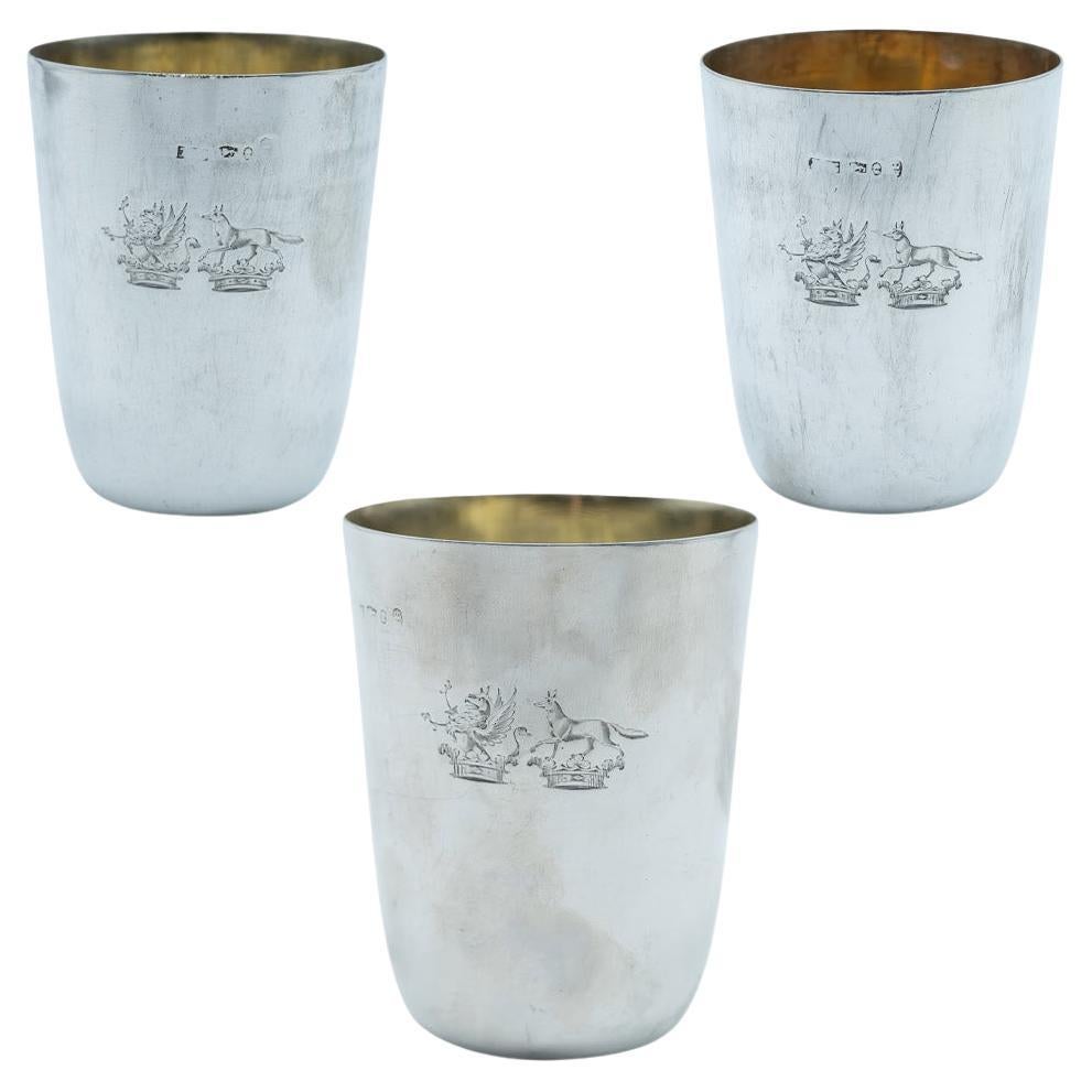 A Set of Three George III Silver Nesting Beakers, London, circa 1800