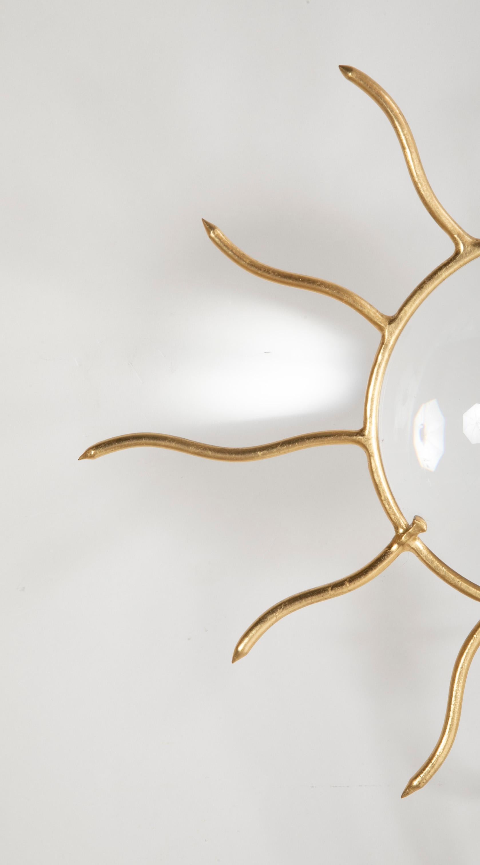 Set von drei vergoldeten Metallleuchtern entworfen von Andrea Dubreuil im Angebot 5