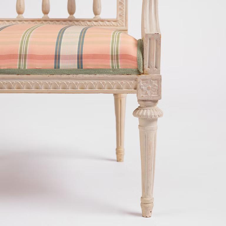 18th Century A set of three late Gustavian open armchairs, late 18th century For Sale